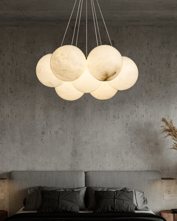 Norduvyd Alabaster Cluster Lunar Chandelier - Neutralighting