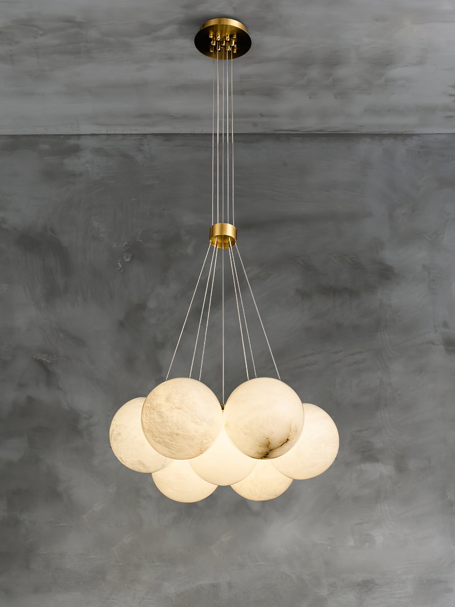 Norduvyd Alabaster Cluster Lunar Chandelier - Neutralighting