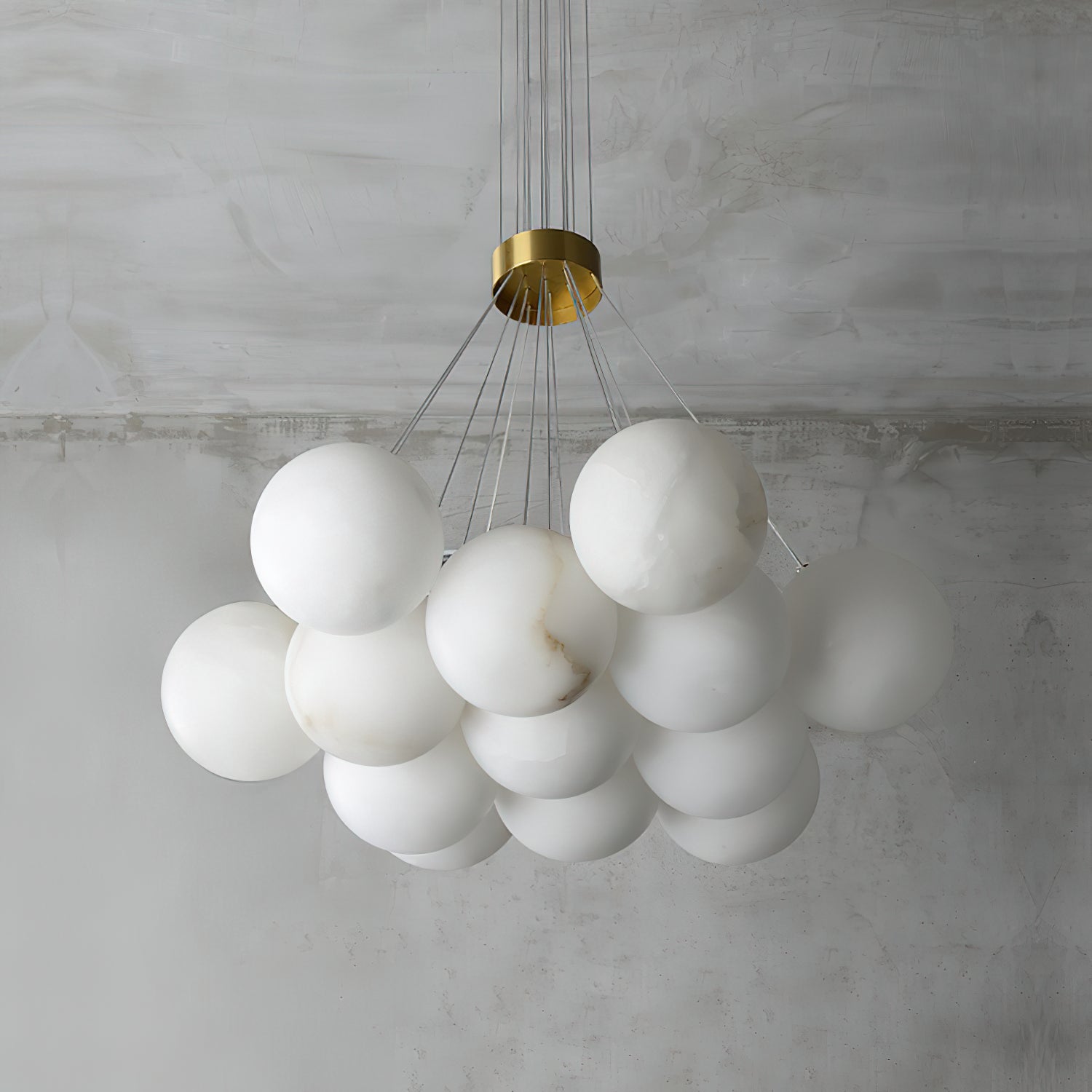 Norduvyd Alabaster Cluster Lunar Chandelier - Neutralighting