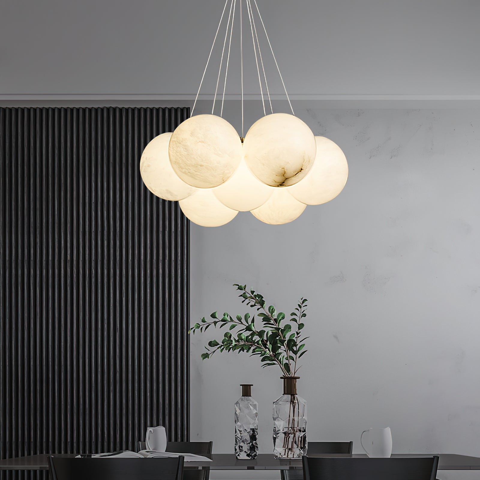Norduvyd Alabaster Cluster Lunar Chandelier - Neutralighting