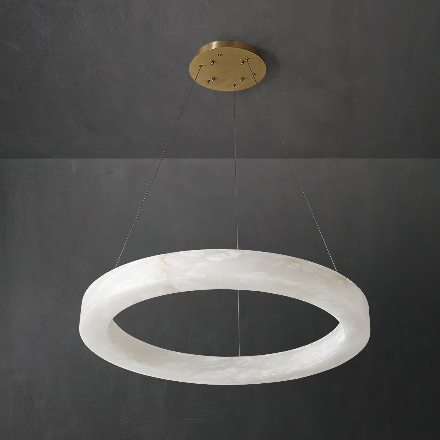 Plotuvyn Postmodern Luxury Ring Alabaster Chandelier - Neutralighting