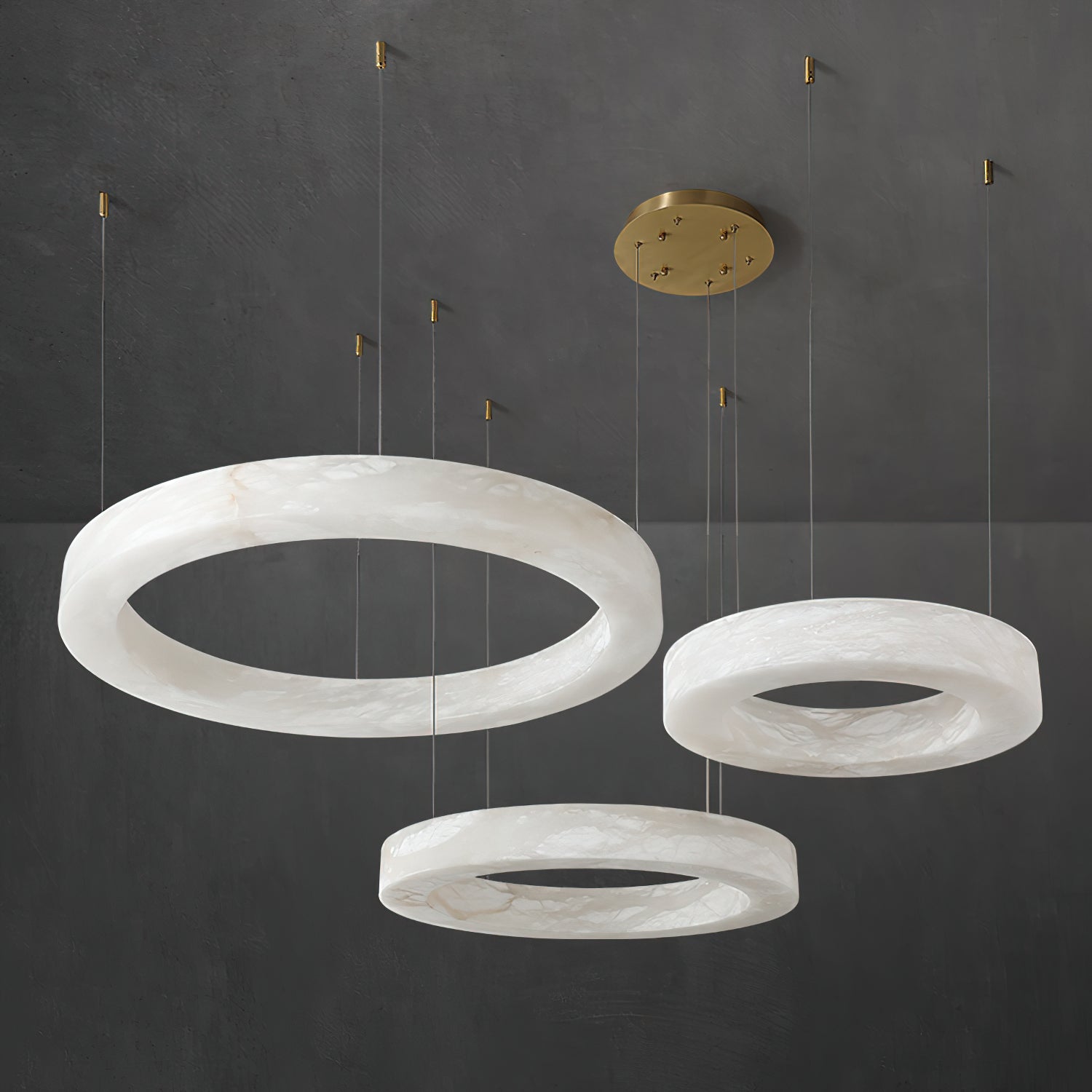 Plotuvyn Postmodern Luxury Ring Alabaster Chandelier - Neutralighting
