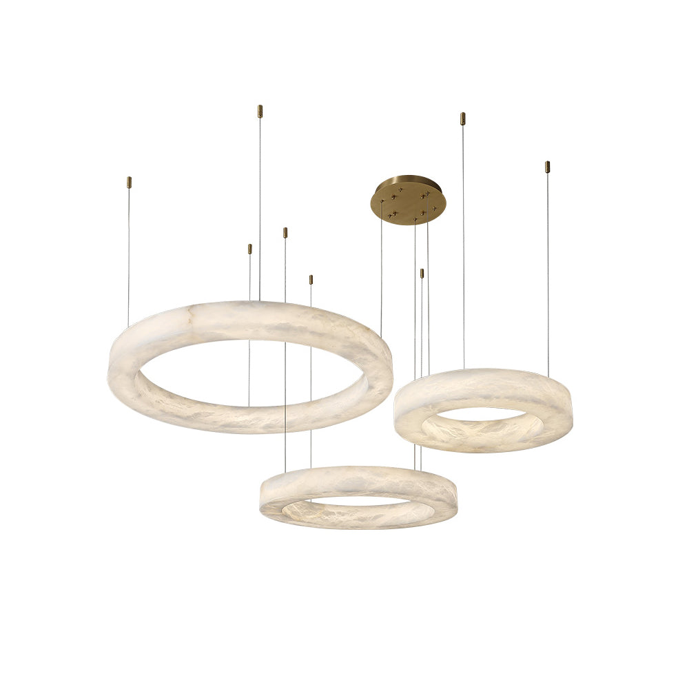 Plotuvyn Postmodern Luxury Ring Alabaster Chandelier - Neutralighting