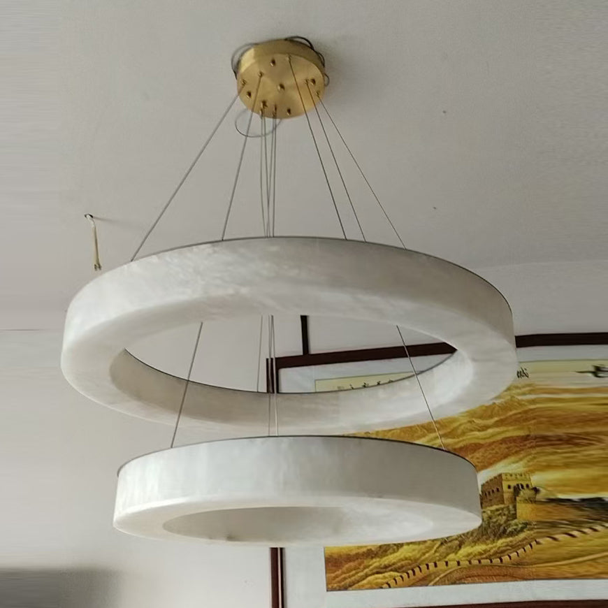 Plotuvyn Postmodern Luxury Ring Alabaster Chandelier - Neutralighting