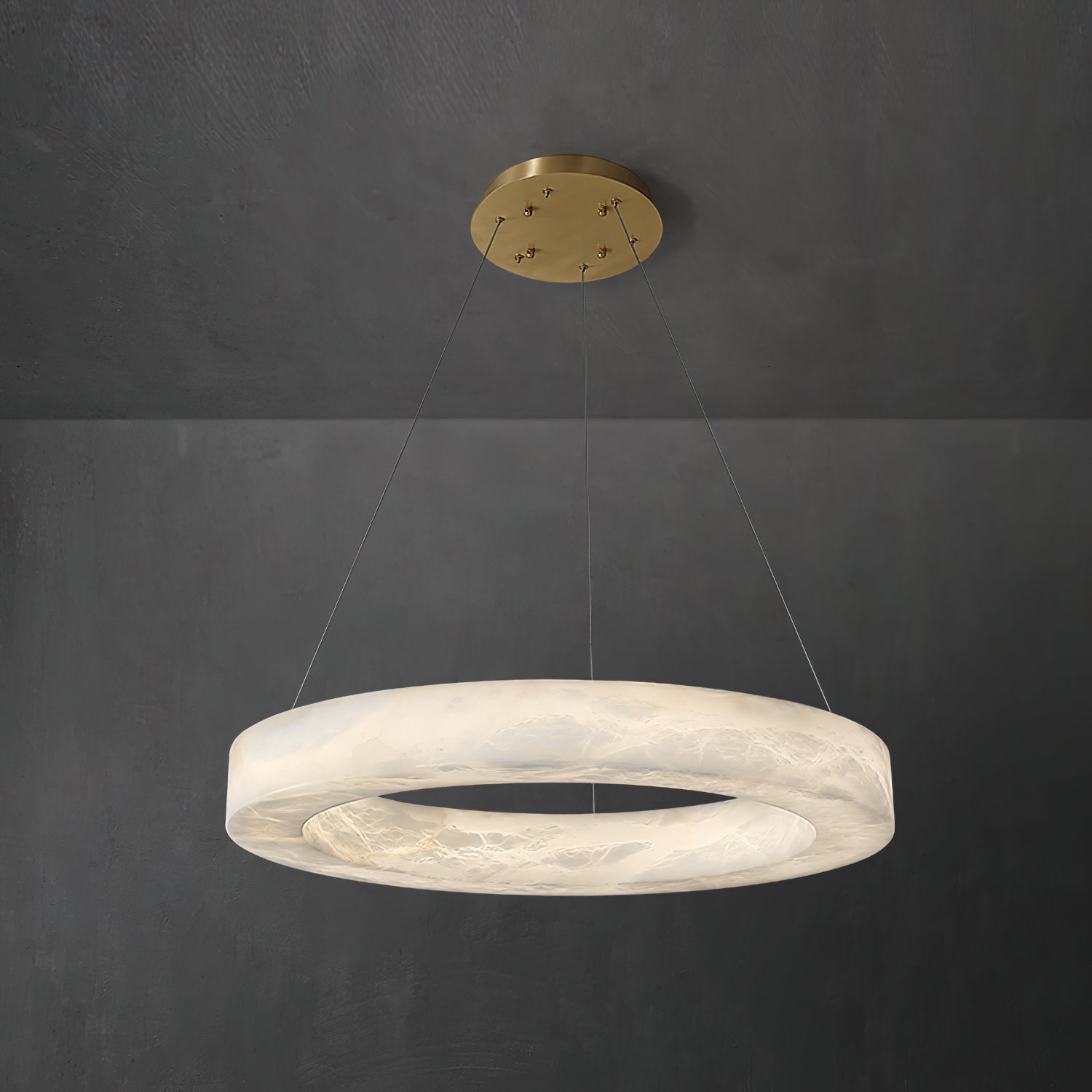 Plotuvyn Postmodern Luxury Ring Alabaster Chandelier - Neutralighting