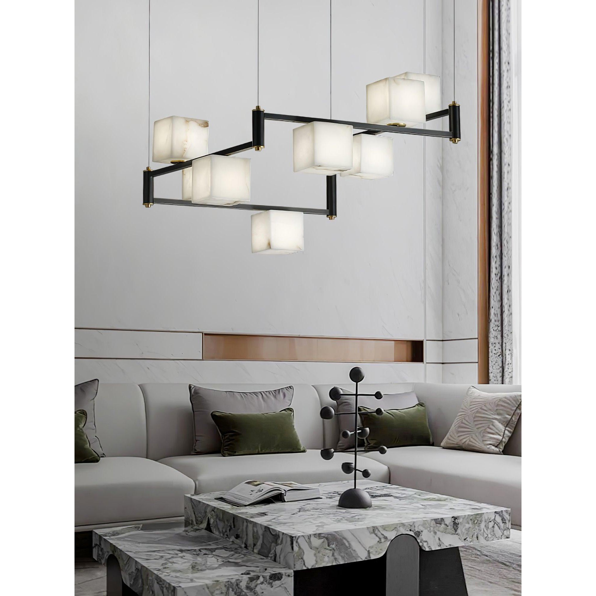 Ostruvye Individual Creativity Box Alabaster Chandelier - Neutralighting