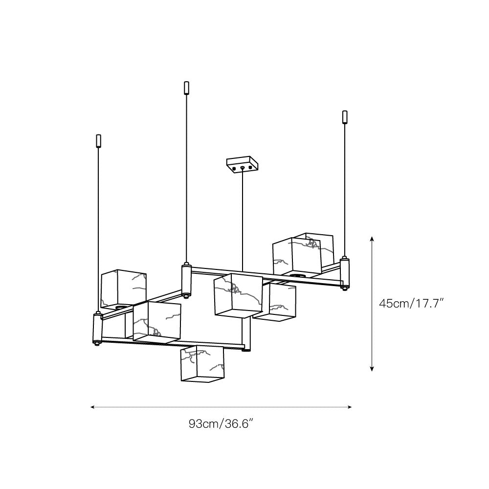 Ostruvye Individual Creativity Box Alabaster Chandelier - Neutralighting