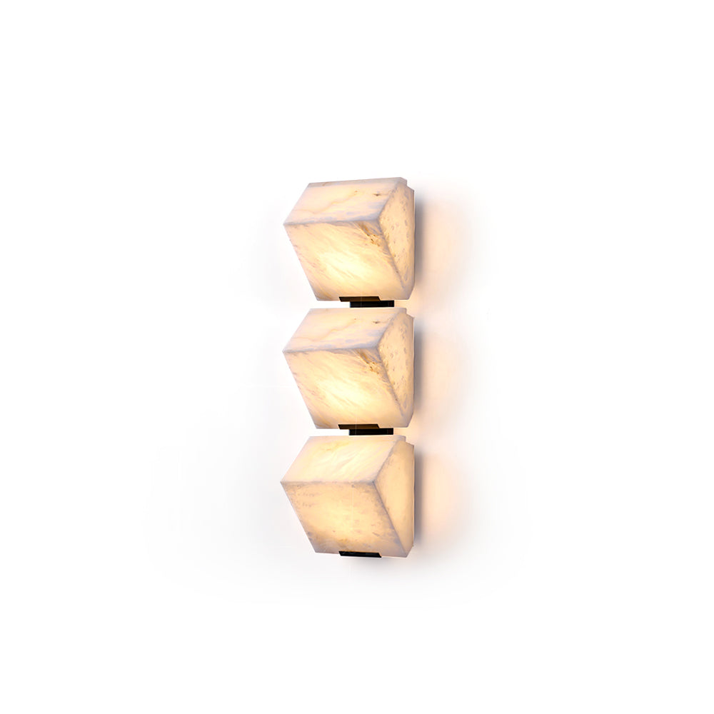 Alabaster Wall Lamp Staircase Sculptural Cubes - Neutralighting