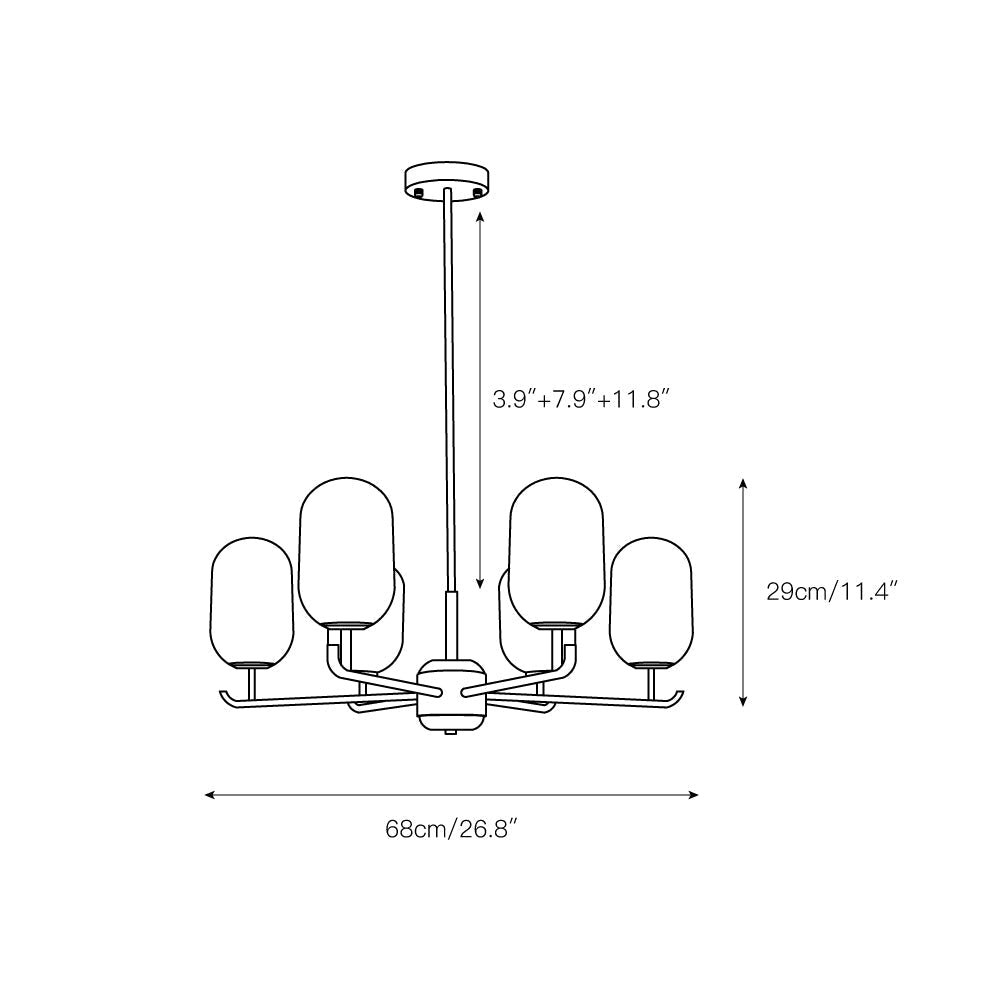 Sifuvyn Modern Geometric Glass Chandelier - Neutralighting