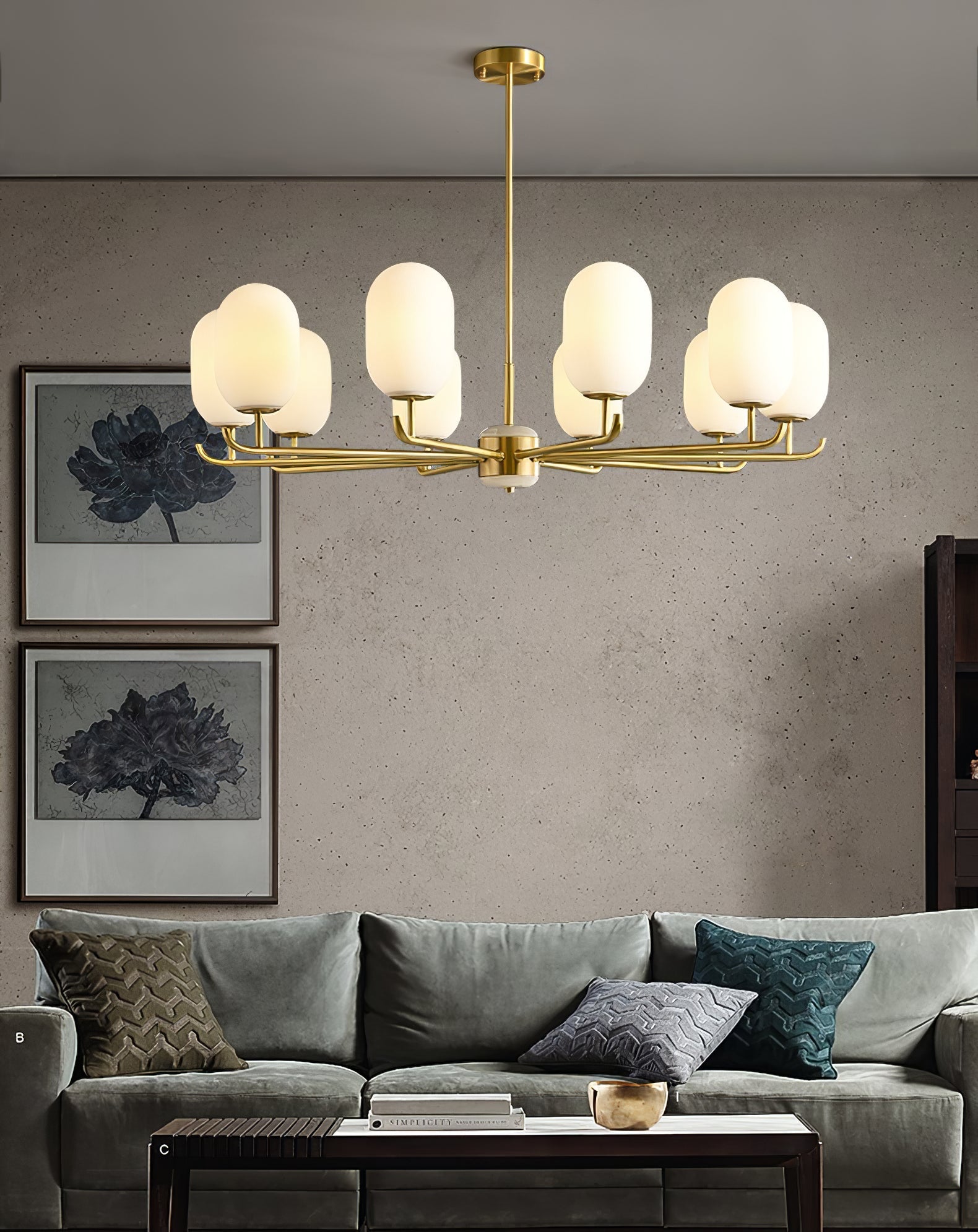 Sifuvyn Modern Geometric Glass Chandelier - Neutralighting