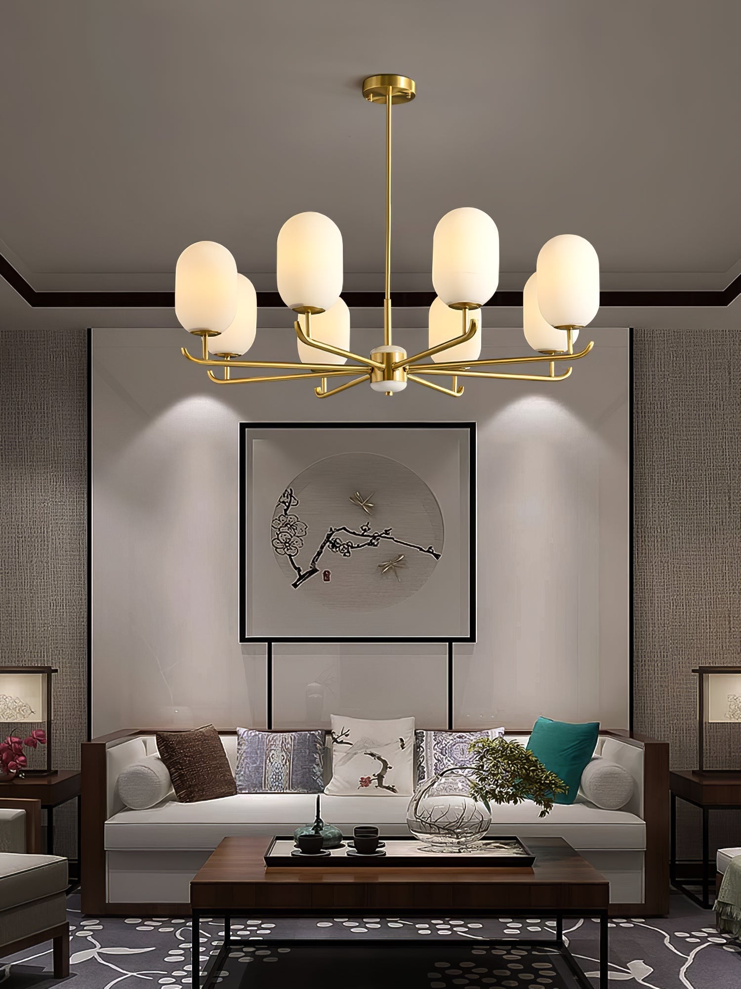Sifuvyn Modern Geometric Glass Chandelier - Neutralighting
