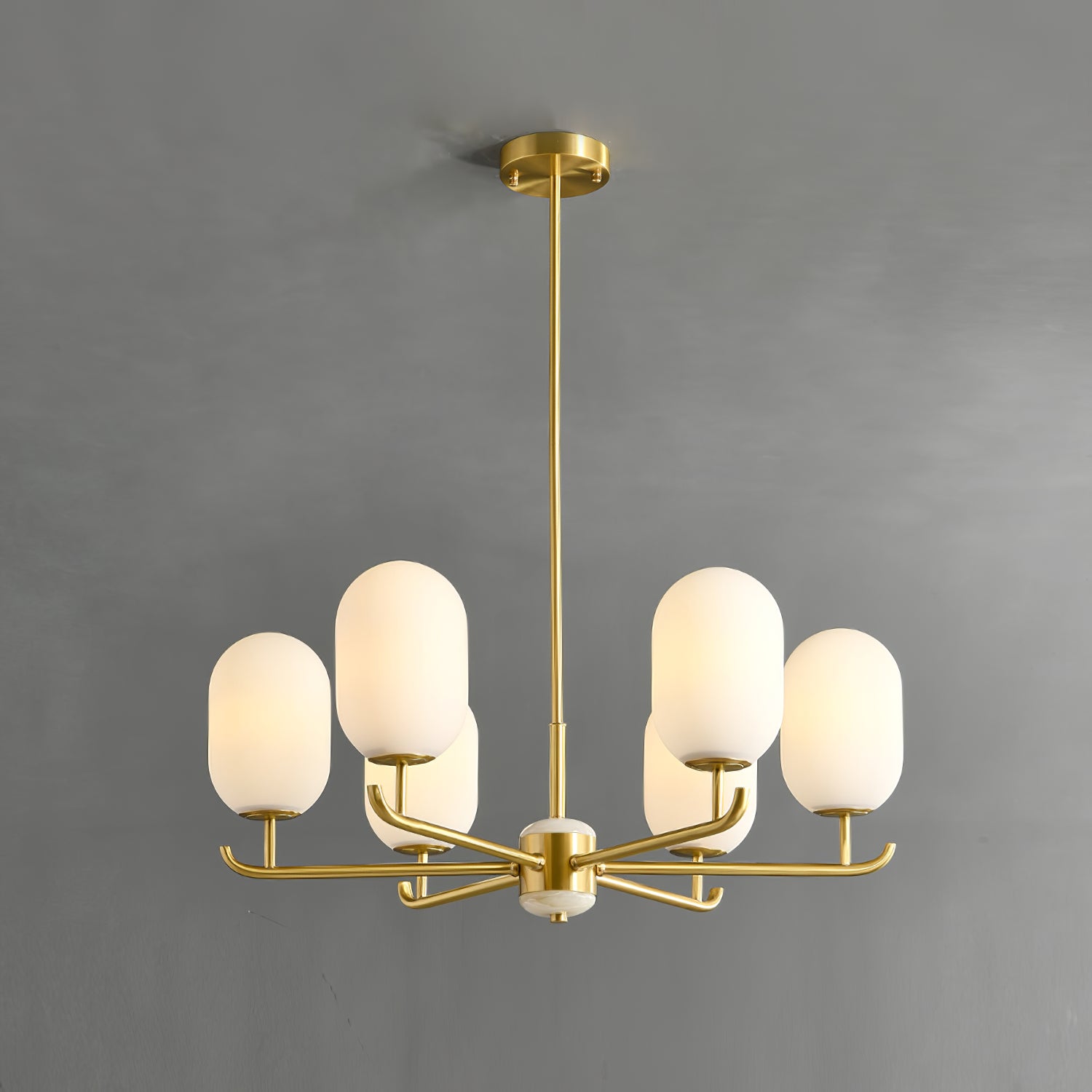 Sifuvyn Modern Geometric Glass Chandelier - Neutralighting