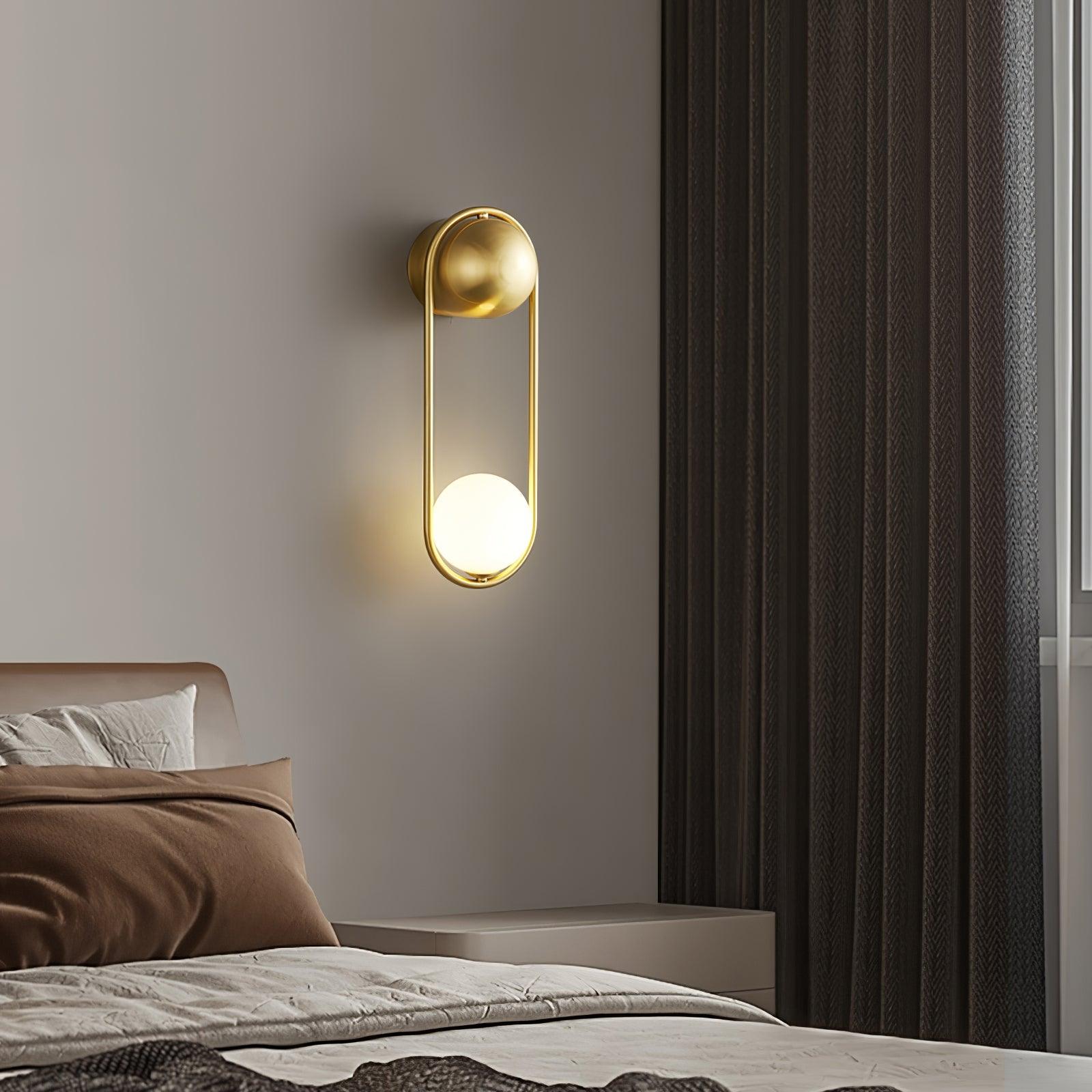 Wall Lamp with Brass Loop Frame and Glass Globe - Neutralighting