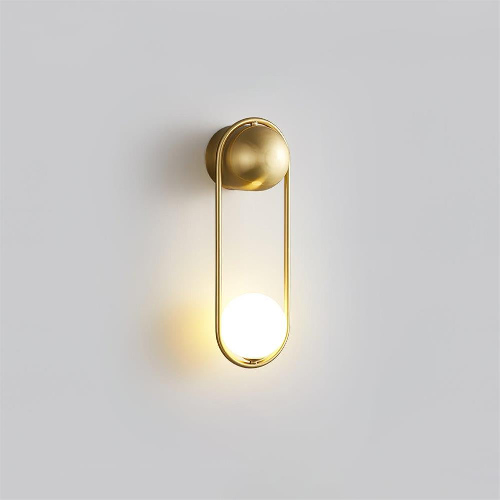 Wall Lamp with Brass Loop Frame and Glass Globe - Neutralighting