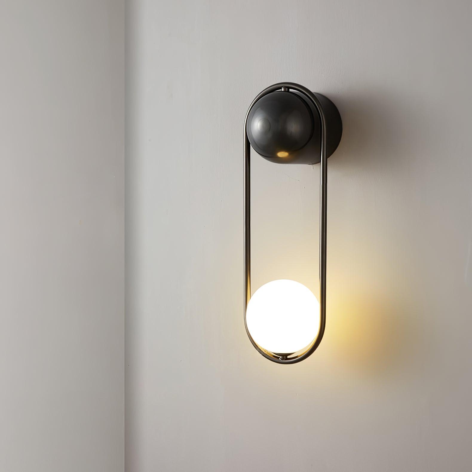 Wall Lamp with Brass Loop Frame and Glass Globe - Neutralighting