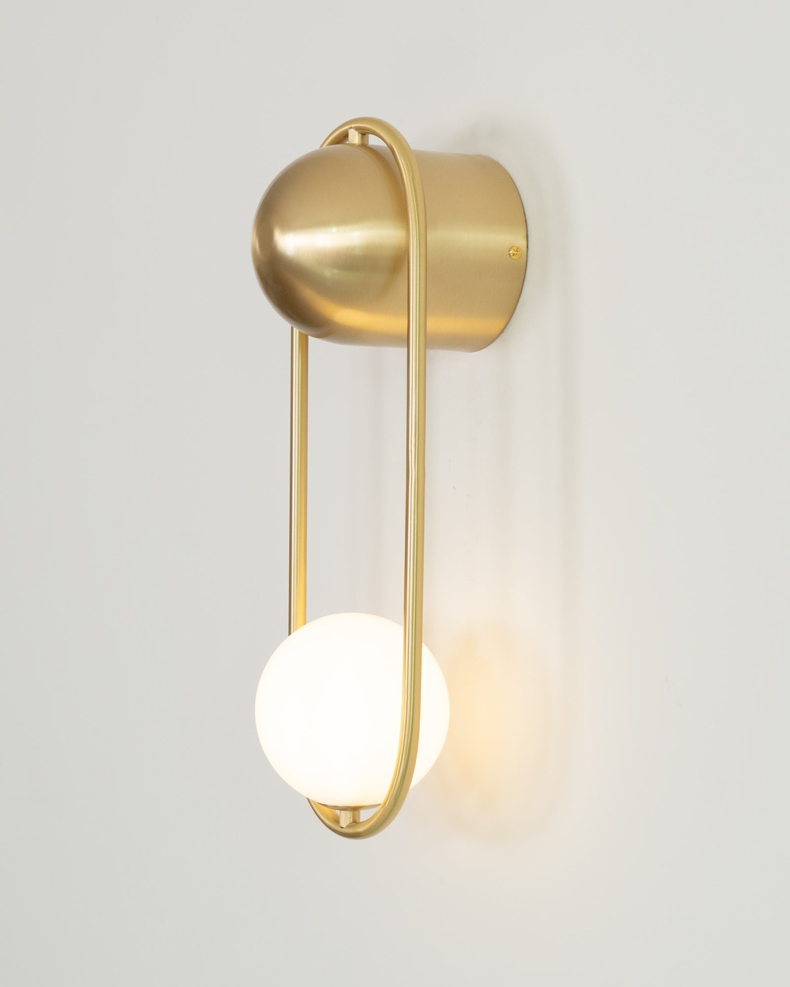 Wall Lamp with Brass Loop Frame and Glass Globe - Neutralighting