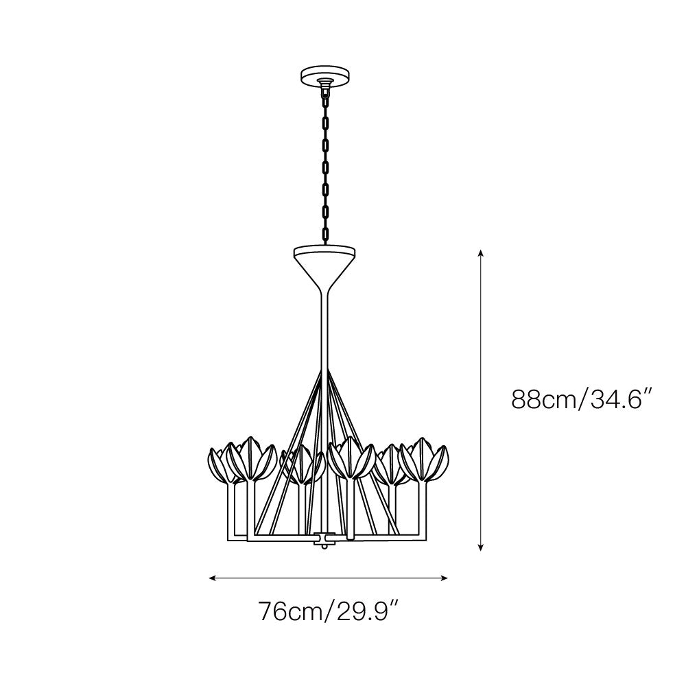 Alberto Modern Minimalist Floral Brass Chandelier - Neutralighting