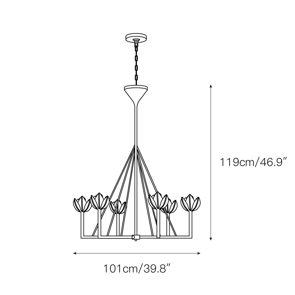 Alberto Modern Minimalist Floral Brass Chandelier - Neutralighting