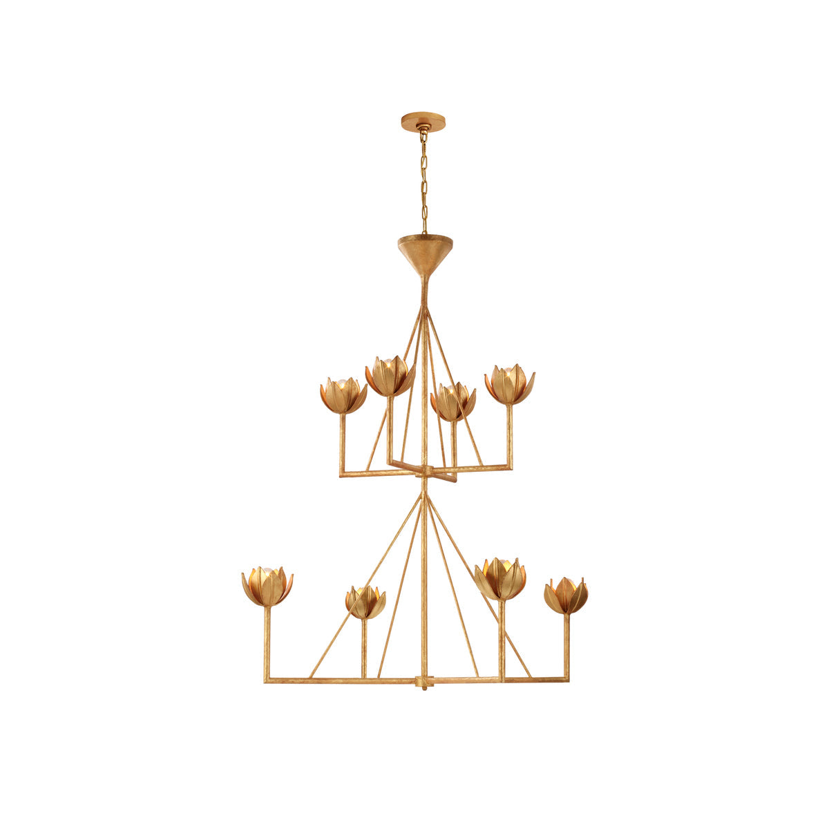 Alberto Modern Minimalist Floral Brass Chandelier - Neutralighting