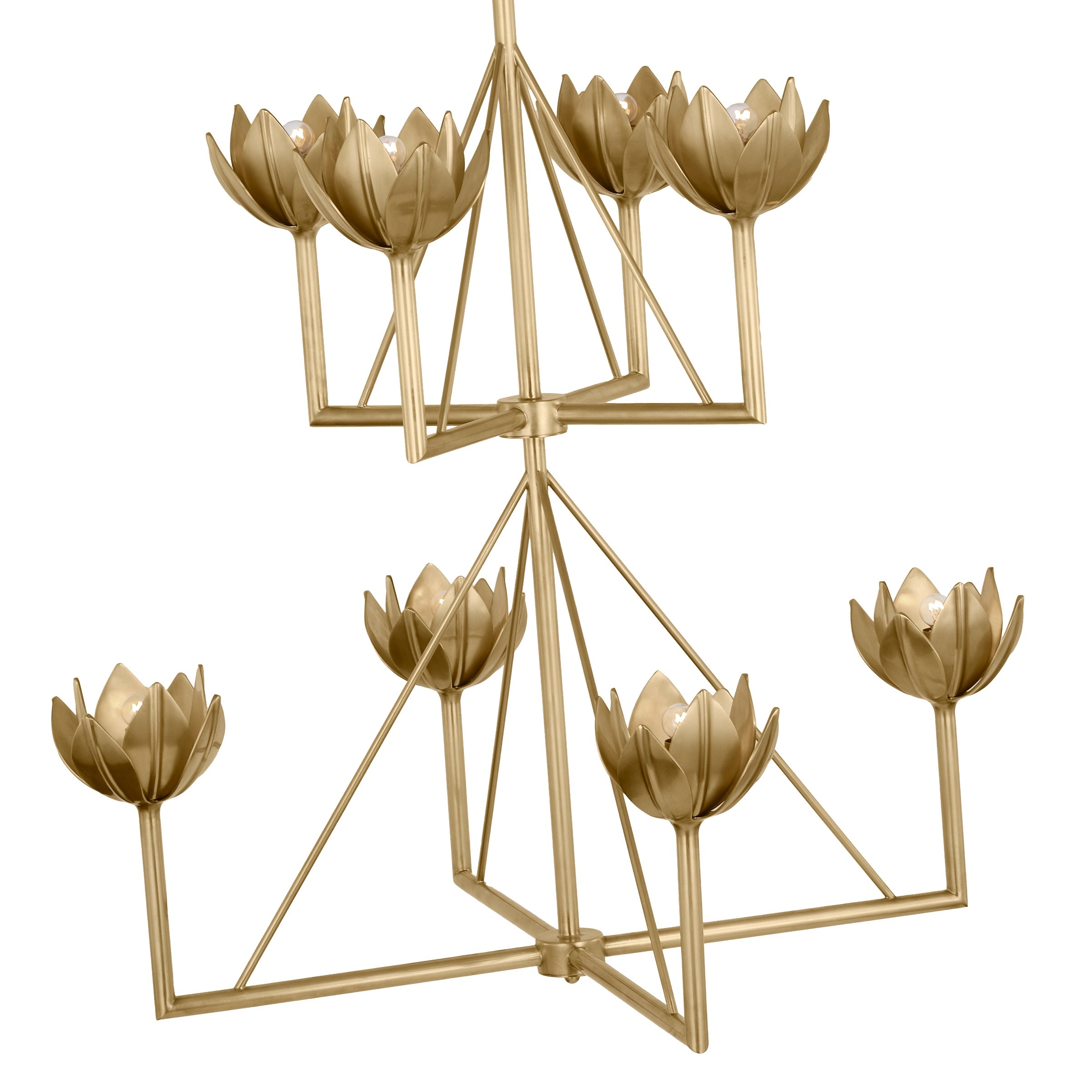 Alberto Modern Minimalist Floral Brass Chandelier - Neutralighting