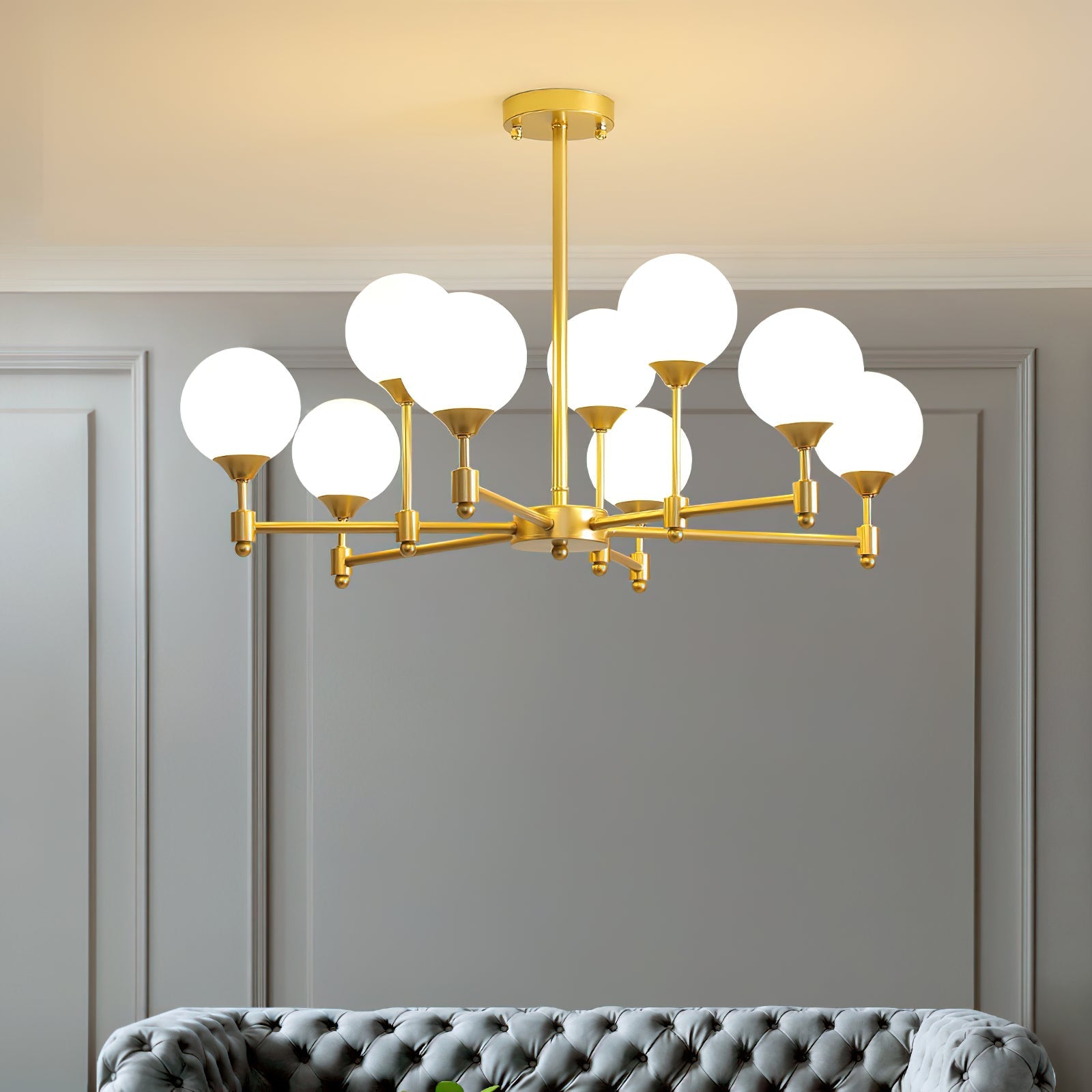 Vatnuvyi Minimalist Globe Glass Chandelier - Neutralighting