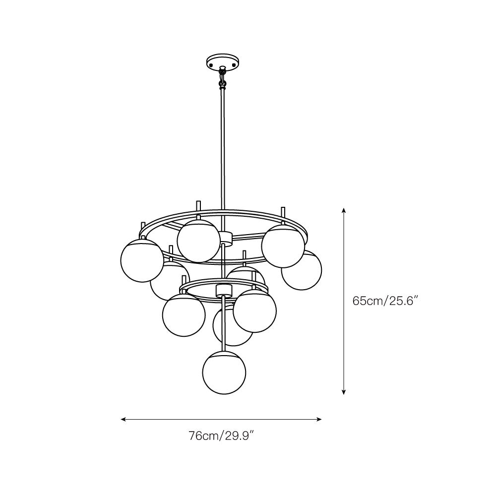 Ornuvyn Modern Minimalist Glass Chandelier - Neutralighting