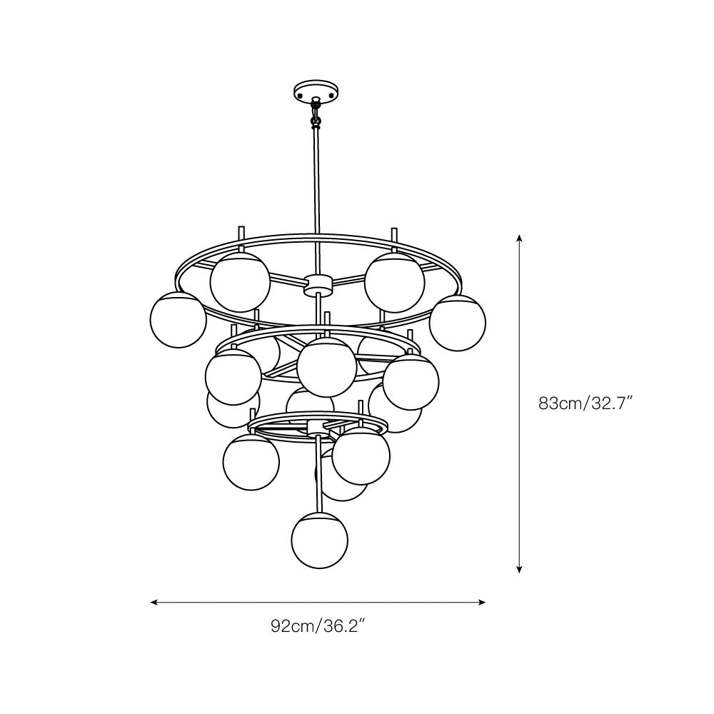 Ornuvyn Modern Minimalist Glass Chandelier - Neutralighting