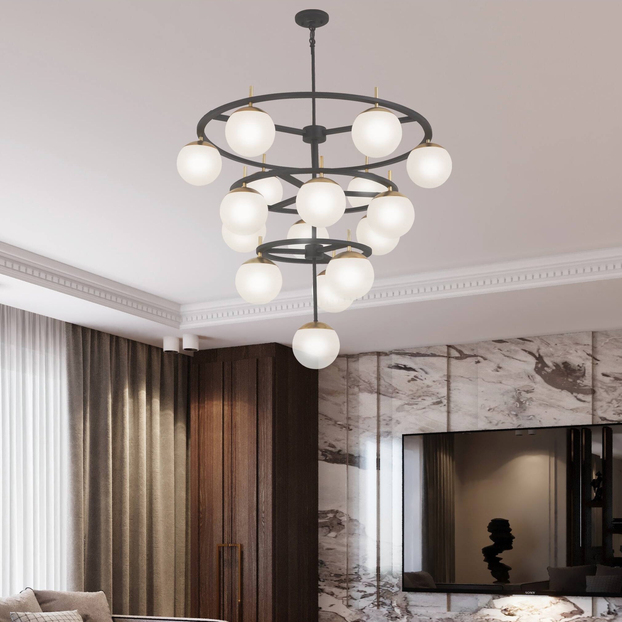 Ornuvyn Modern Minimalist Glass Chandelier - Neutralighting