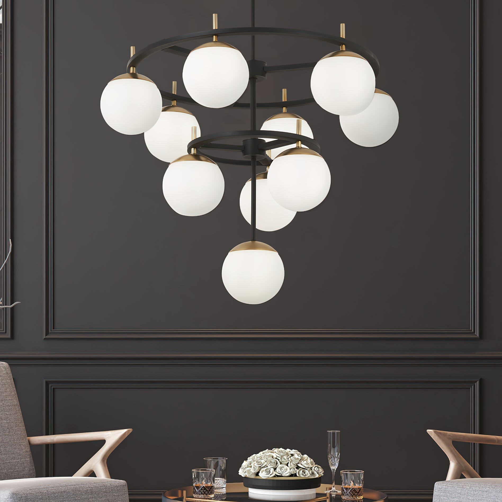 Ornuvyn Modern Minimalist Glass Chandelier - Neutralighting