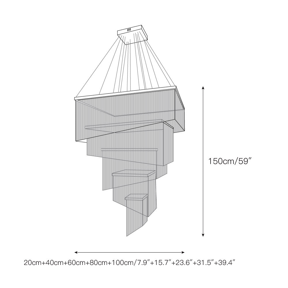 Caeluvyn Postmodern Chain Tassel Metal Chandelier - Neutralighting