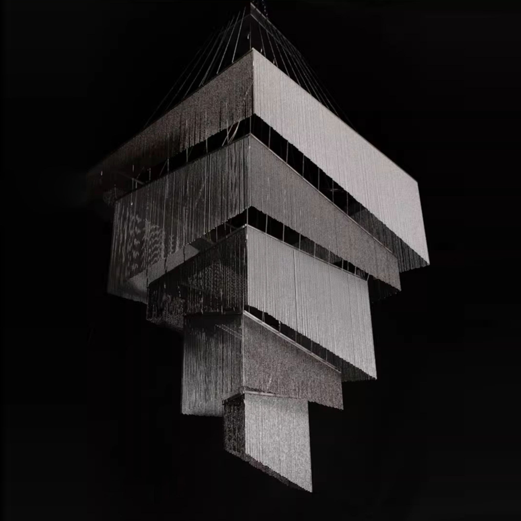 Caeluvyn Postmodern Chain Tassel Metal Chandelier - Neutralighting