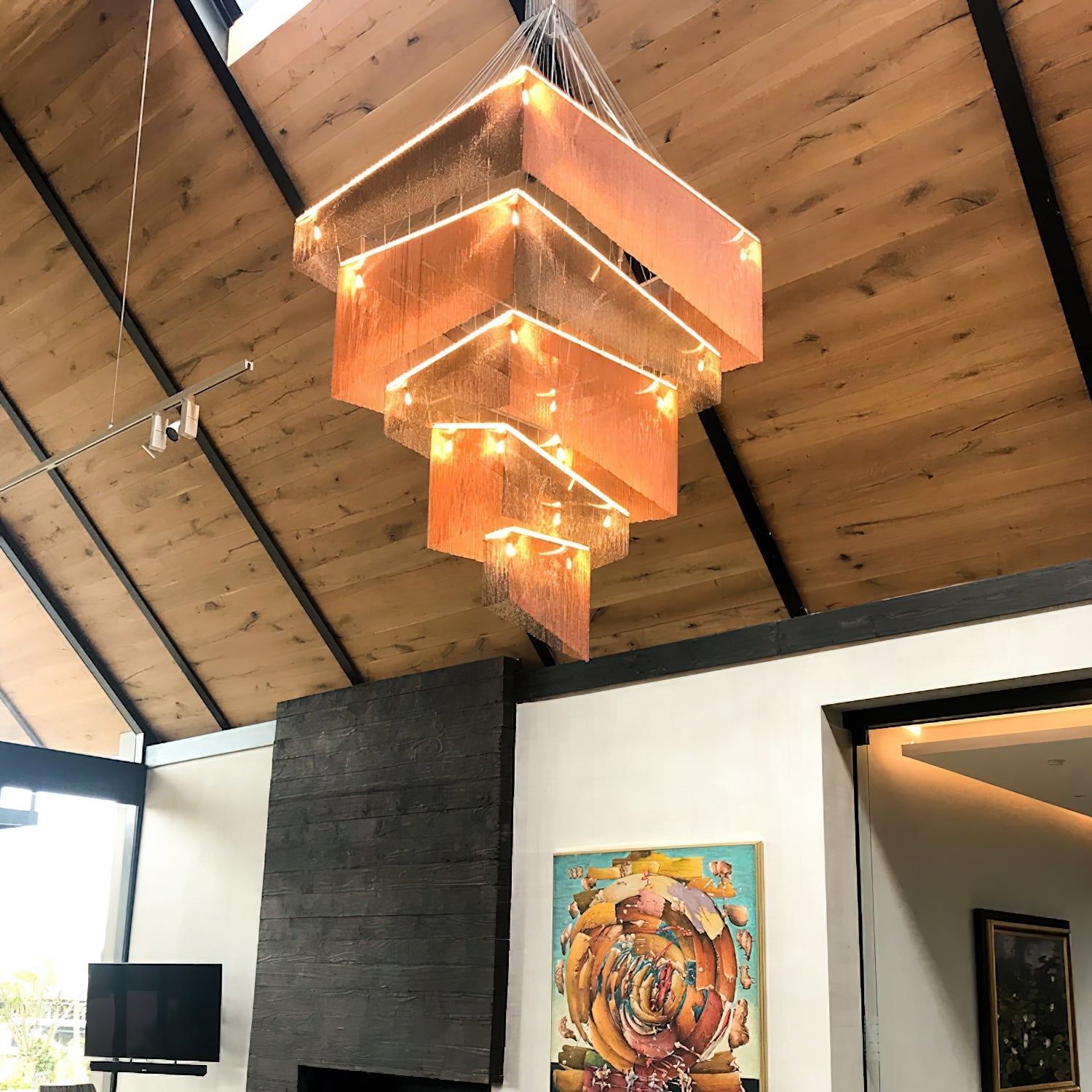 Caeluvyn Postmodern Chain Tassel Metal Chandelier - Neutralighting