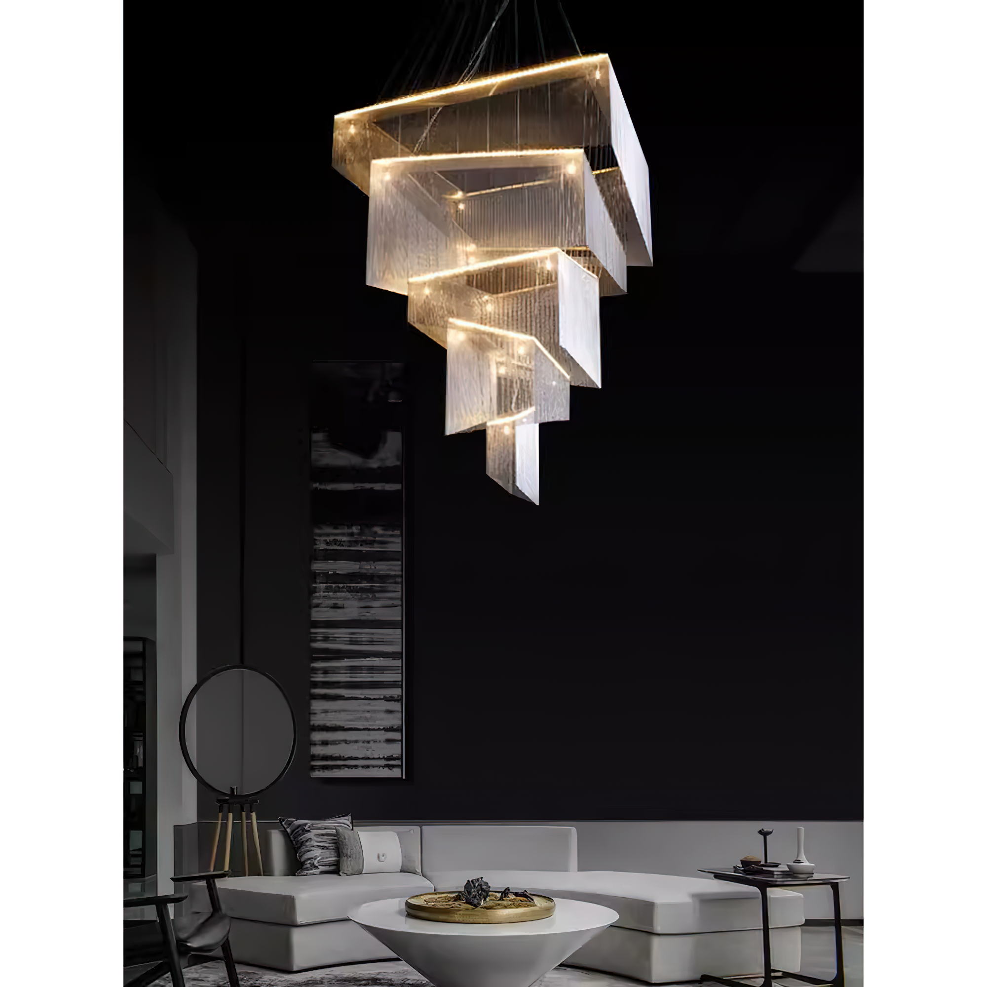 Caeluvyn Postmodern Chain Tassel Metal Chandelier - Neutralighting