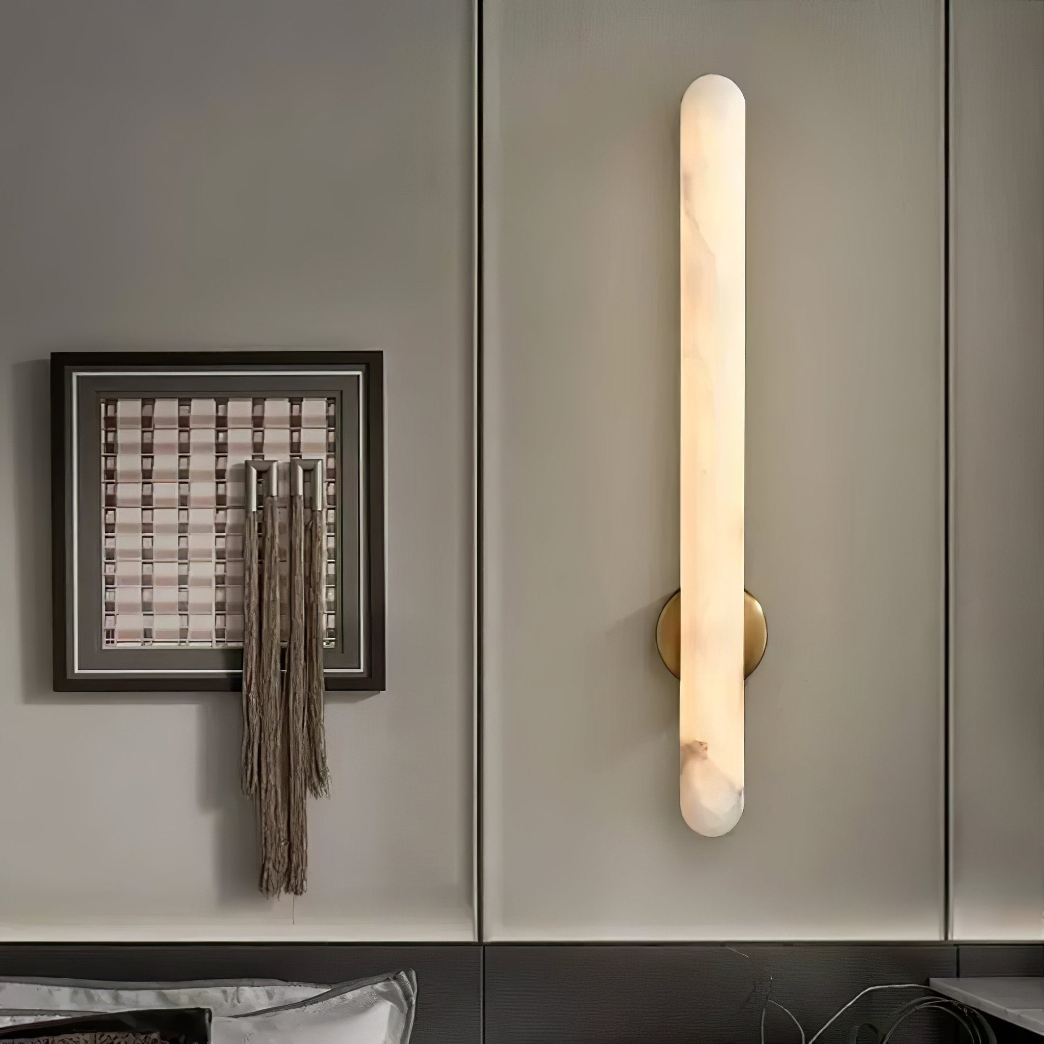 Elvenira Cylindrical Alabaster Wall Light - Neutralighting