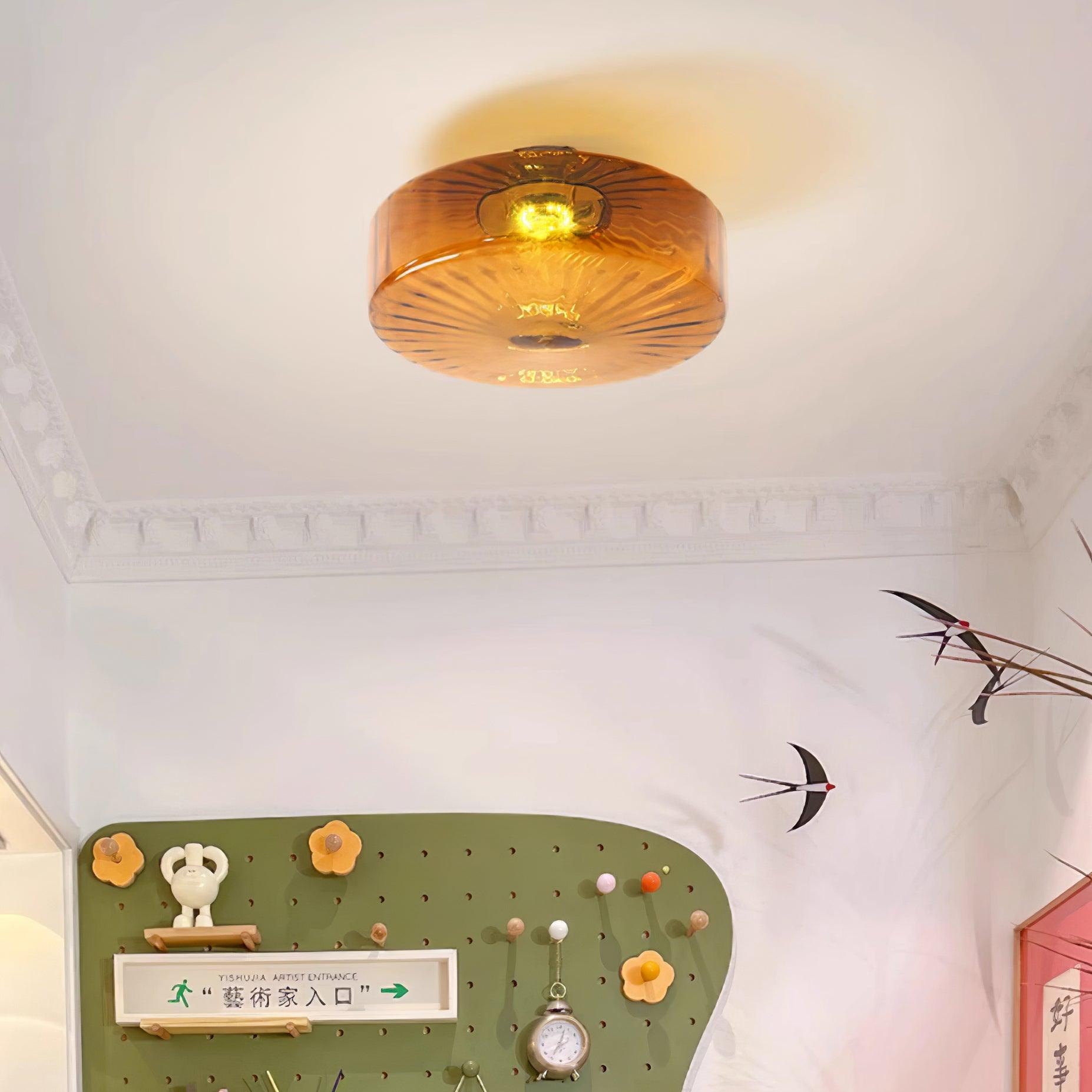 June Amber Glass Ceiling Light