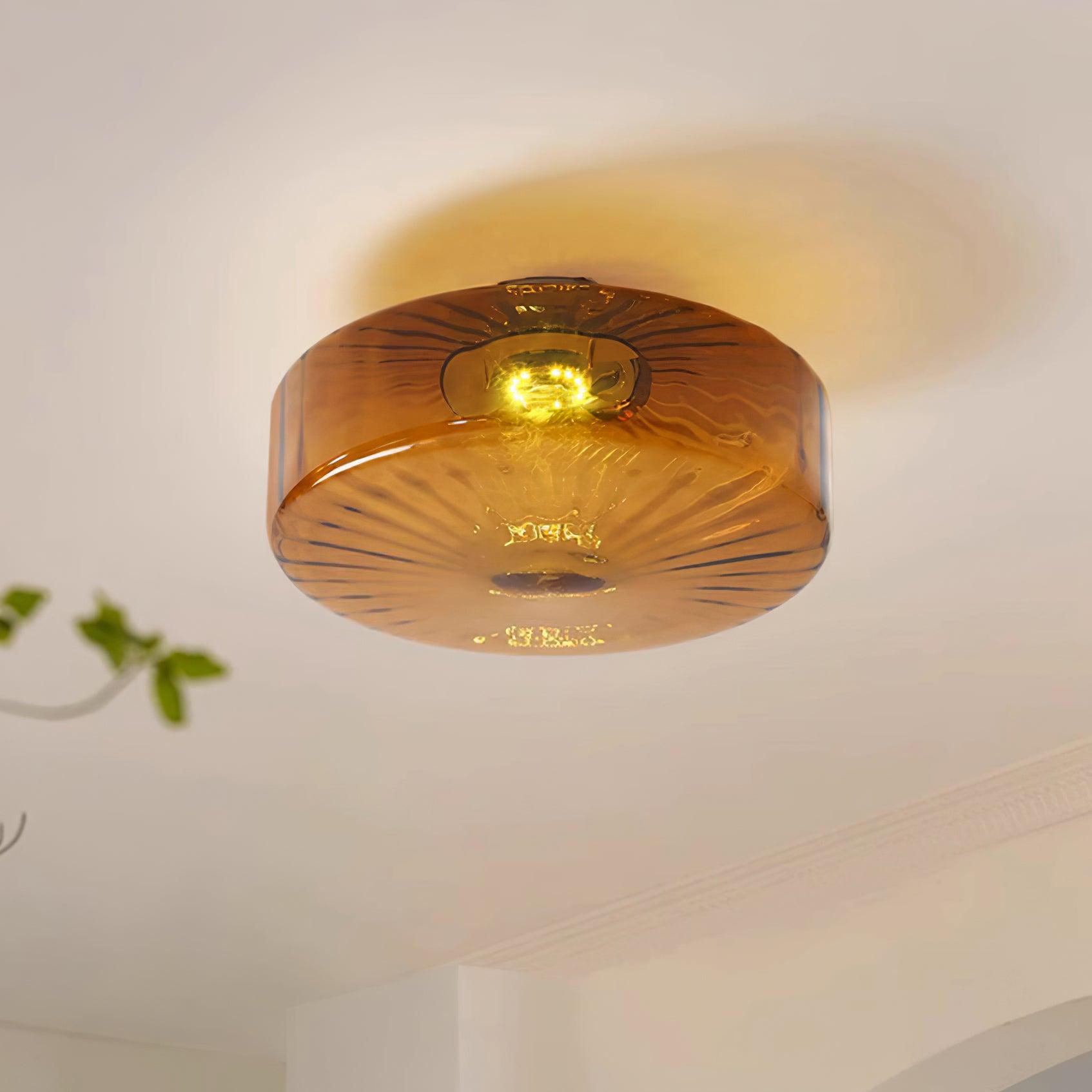 June Amber Glass Ceiling Light