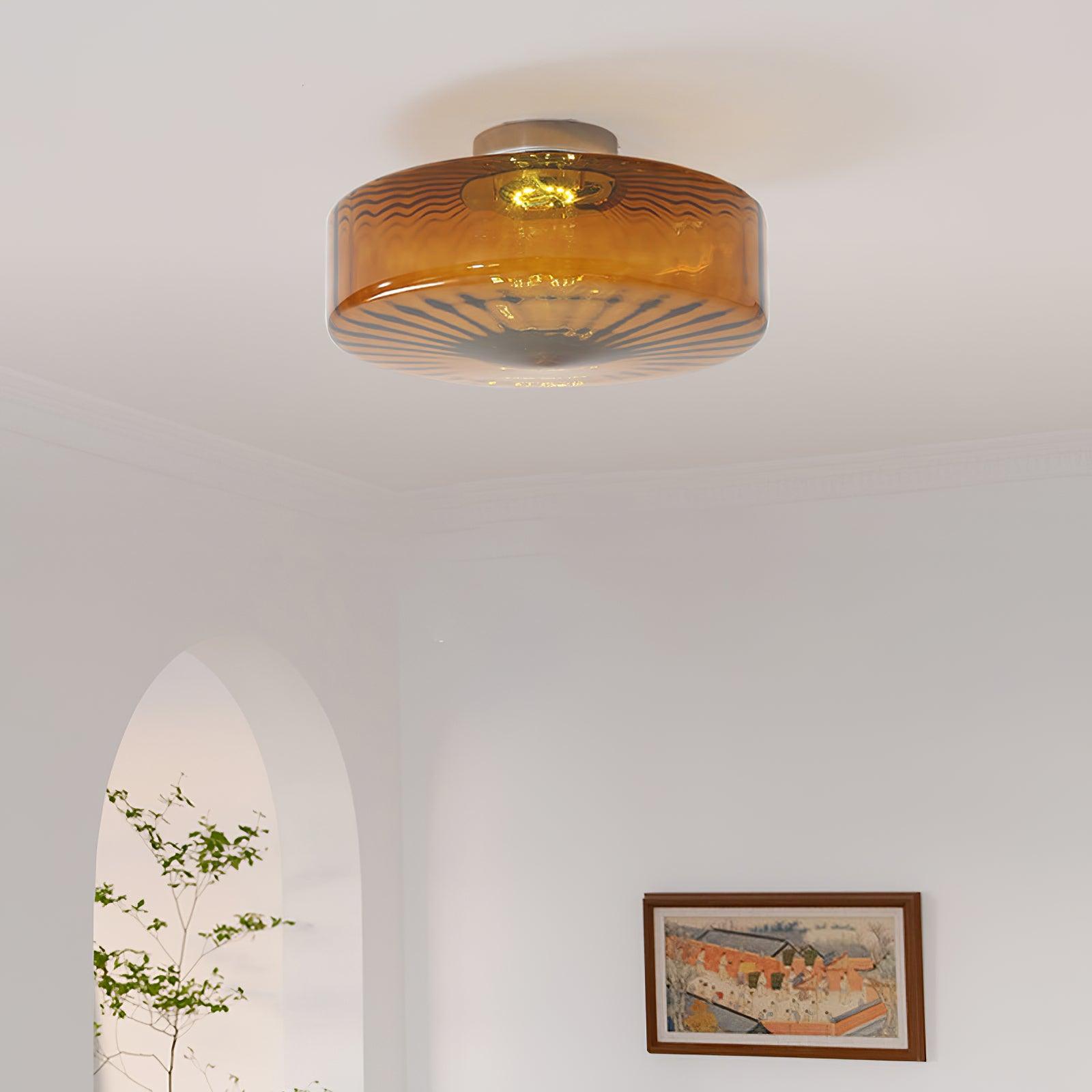 June Amber Glass Ceiling Light