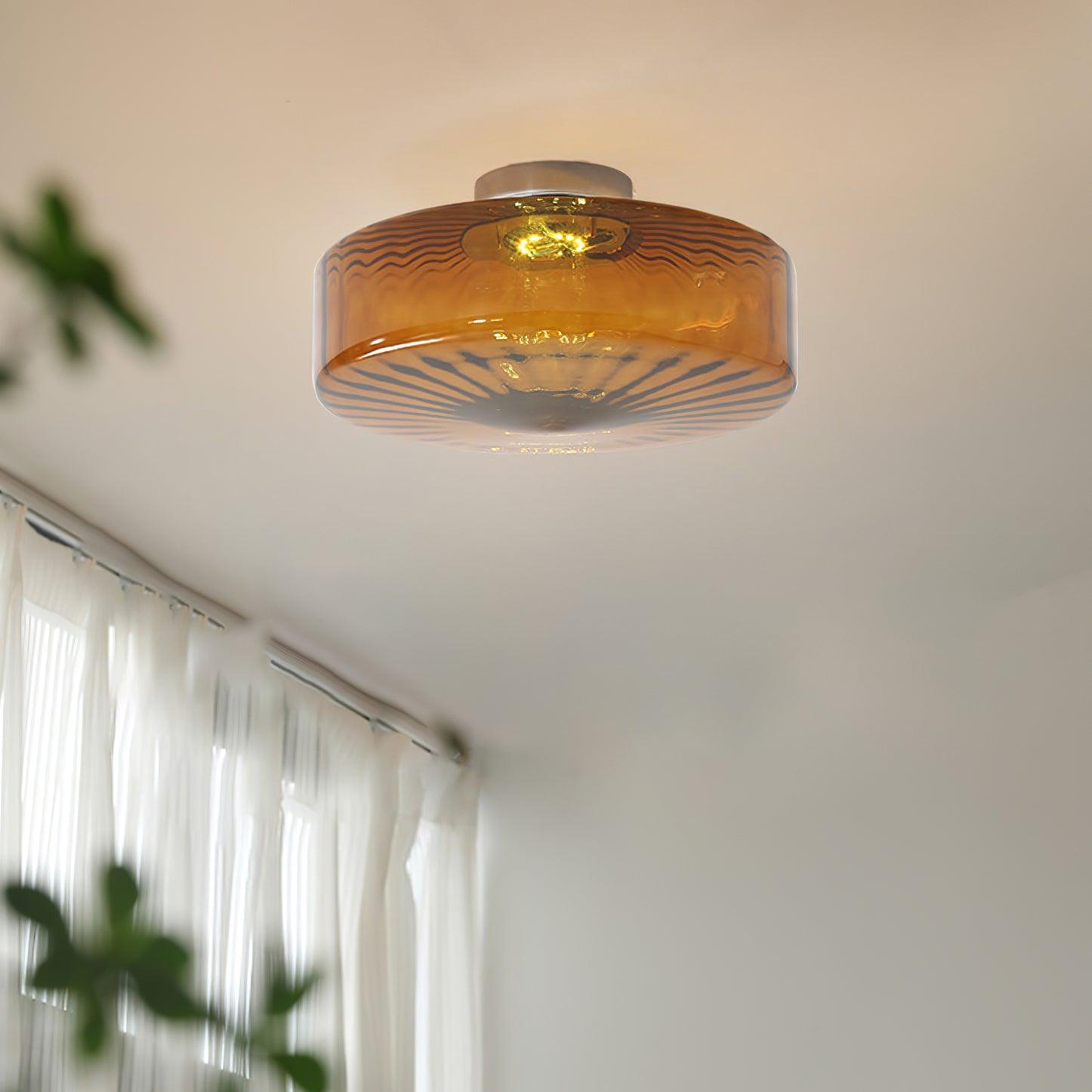 June Amber Glass Ceiling Light