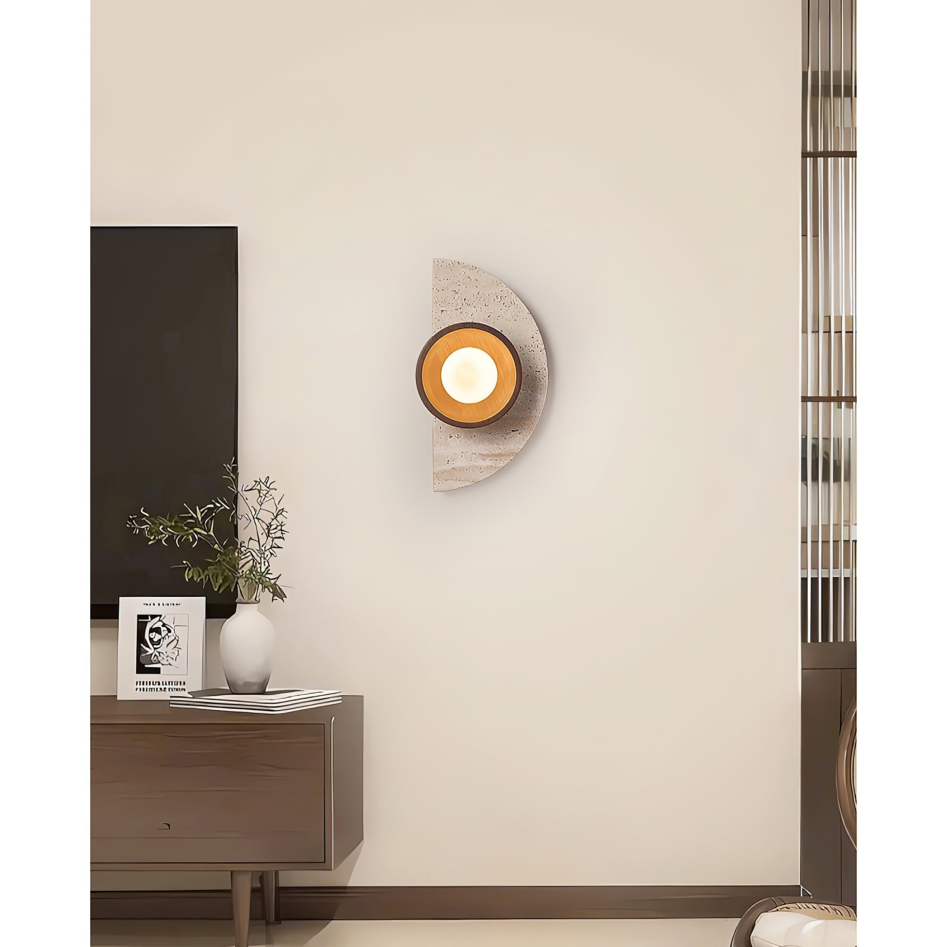 Dvaluvyi Individual Creativity Travertine Wall Lamp - Neutralighting