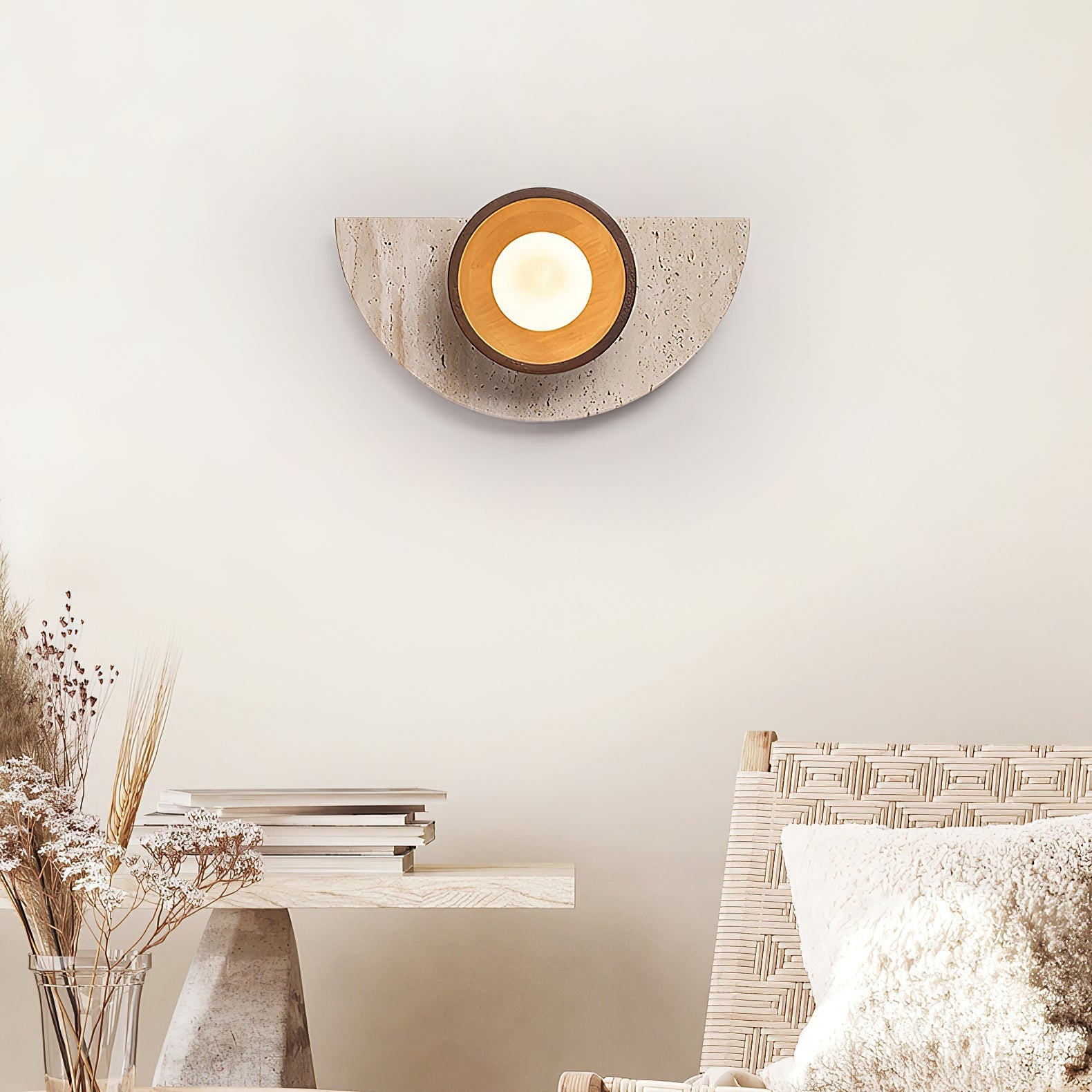 Dvaluvyi Individual Creativity Travertine Wall Lamp - Neutralighting
