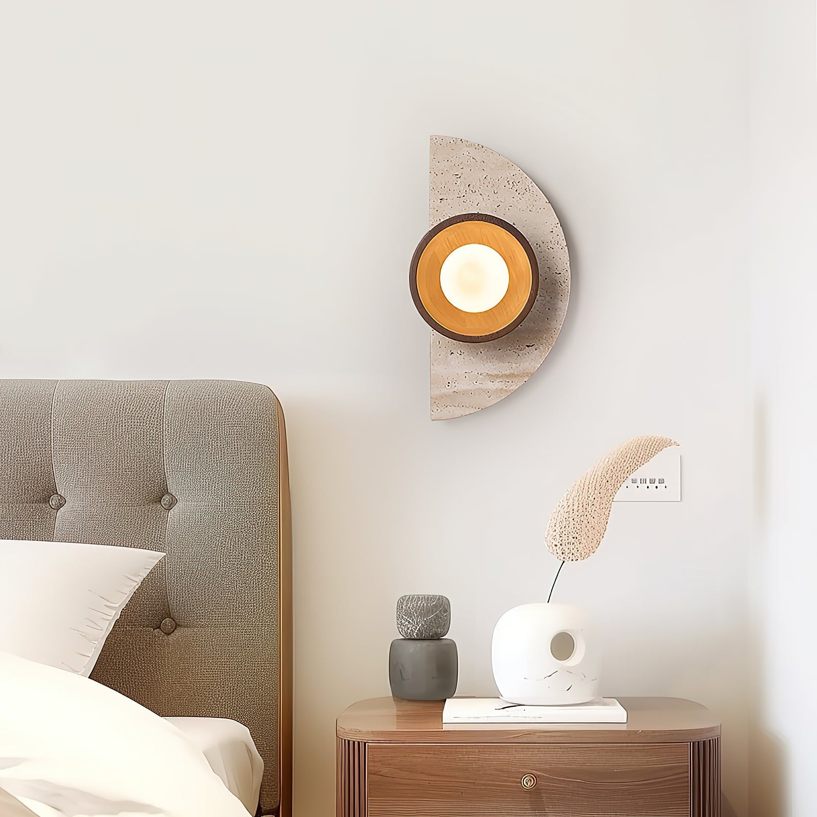 Dvaluvyi Individual Creativity Travertine Wall Lamp - Neutralighting