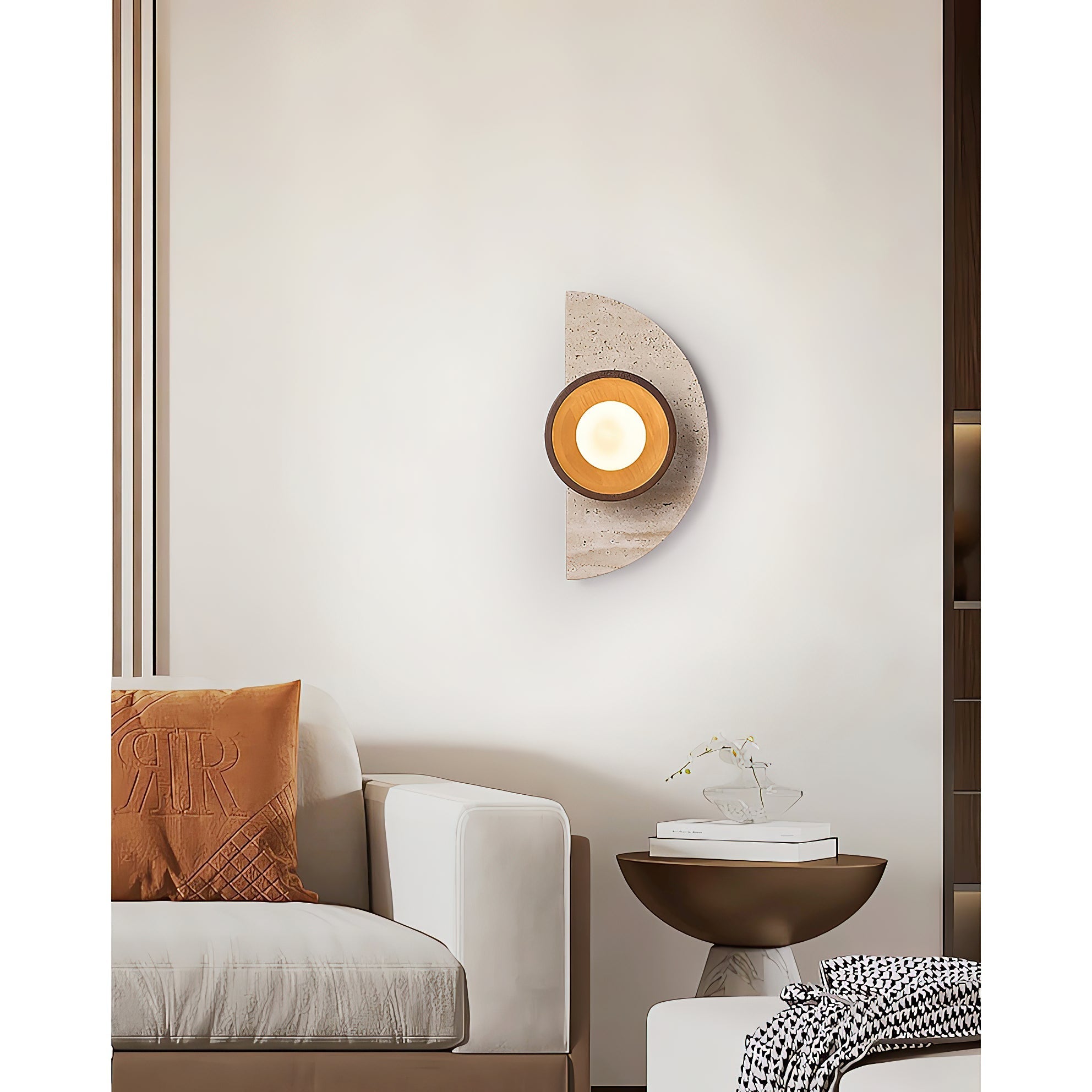 Dvaluvyi Individual Creativity Travertine Wall Lamp - Neutralighting