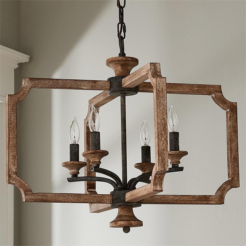 Eirikuvyi Vintage Creativity Metal Wood Lantern Pendant Lamp - Neutralighting