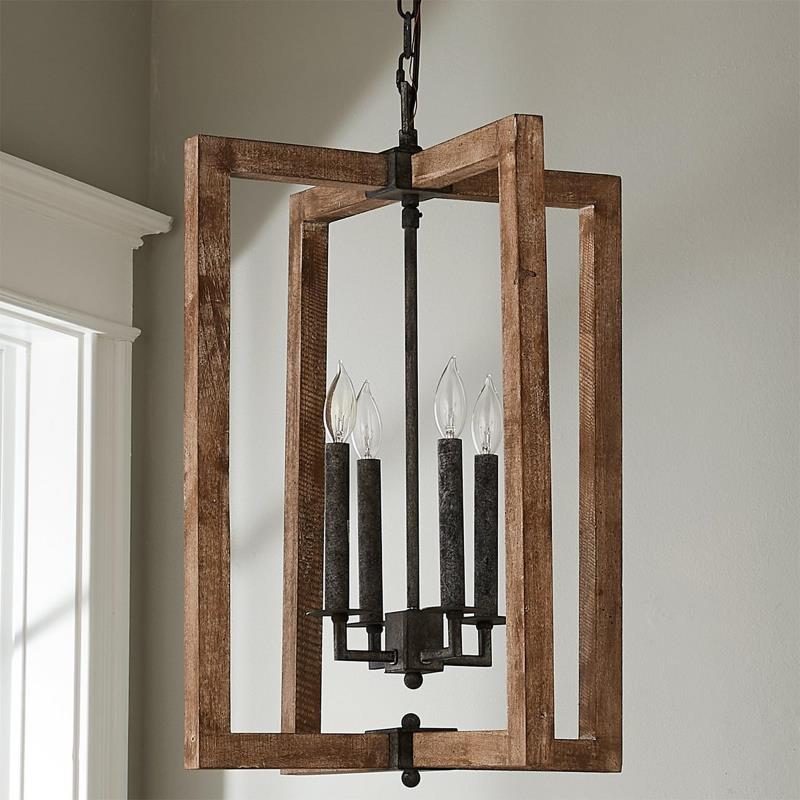 Eirikuvyi Vintage Creativity Metal Wood Lantern Pendant Lamp - Neutralighting