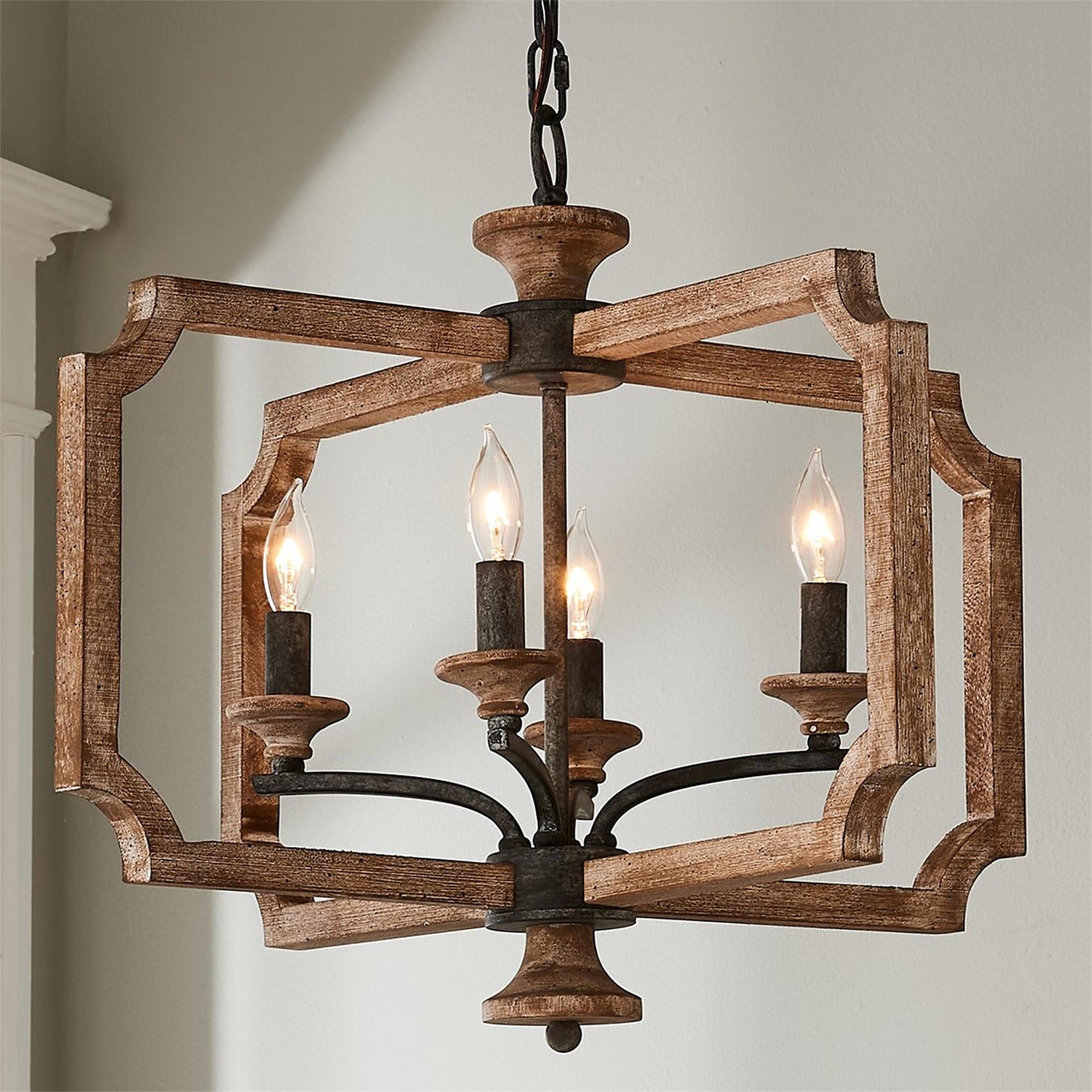 Eirikuvyi Vintage Creativity Metal Wood Lantern Pendant Lamp - Neutralighting
