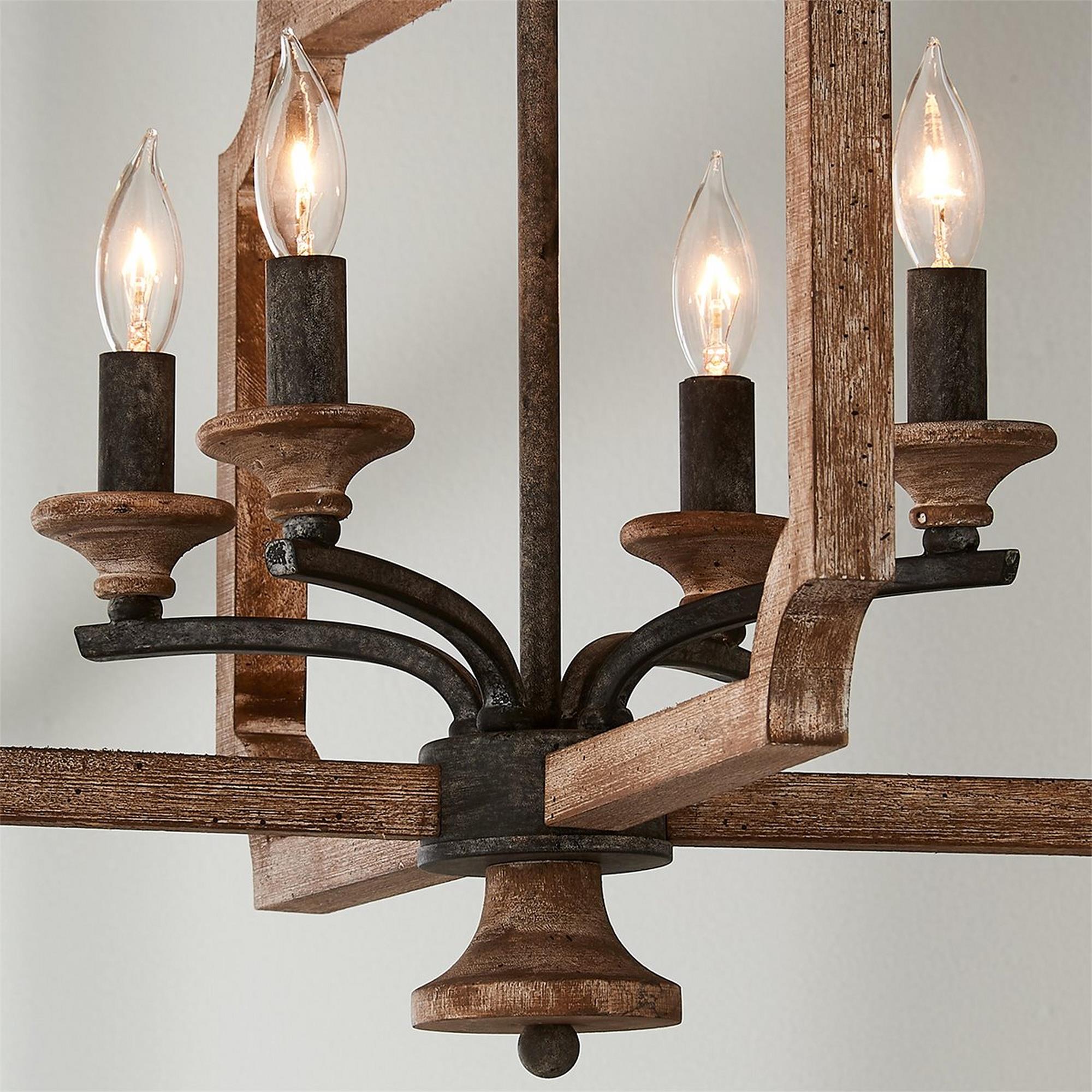 Eirikuvyi Vintage Creativity Metal Wood Lantern Pendant Lamp - Neutralighting