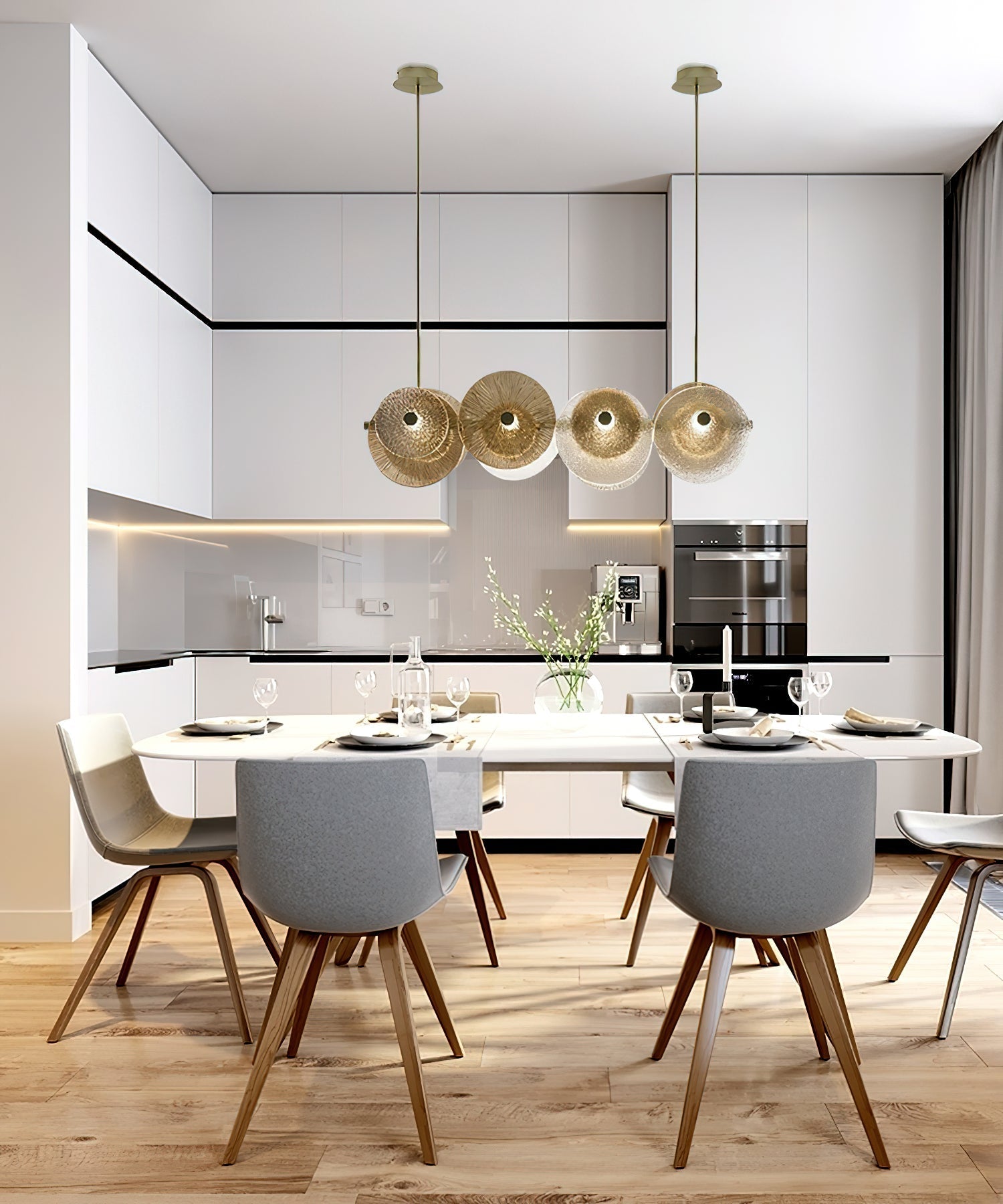 Himinuvyn Nordic Modern Metal Crystal Chandelier - Neutralighting