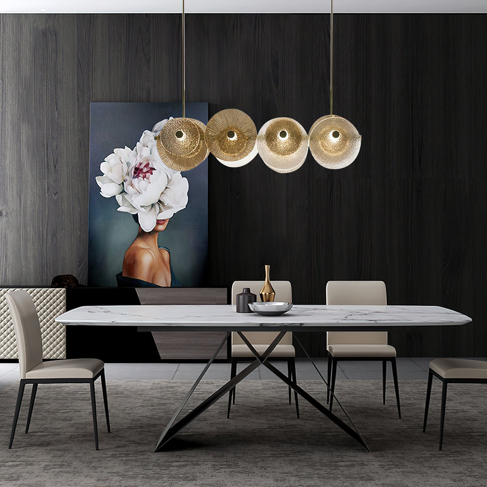 Himinuvyn Nordic Modern Metal Crystal Chandelier - Neutralighting