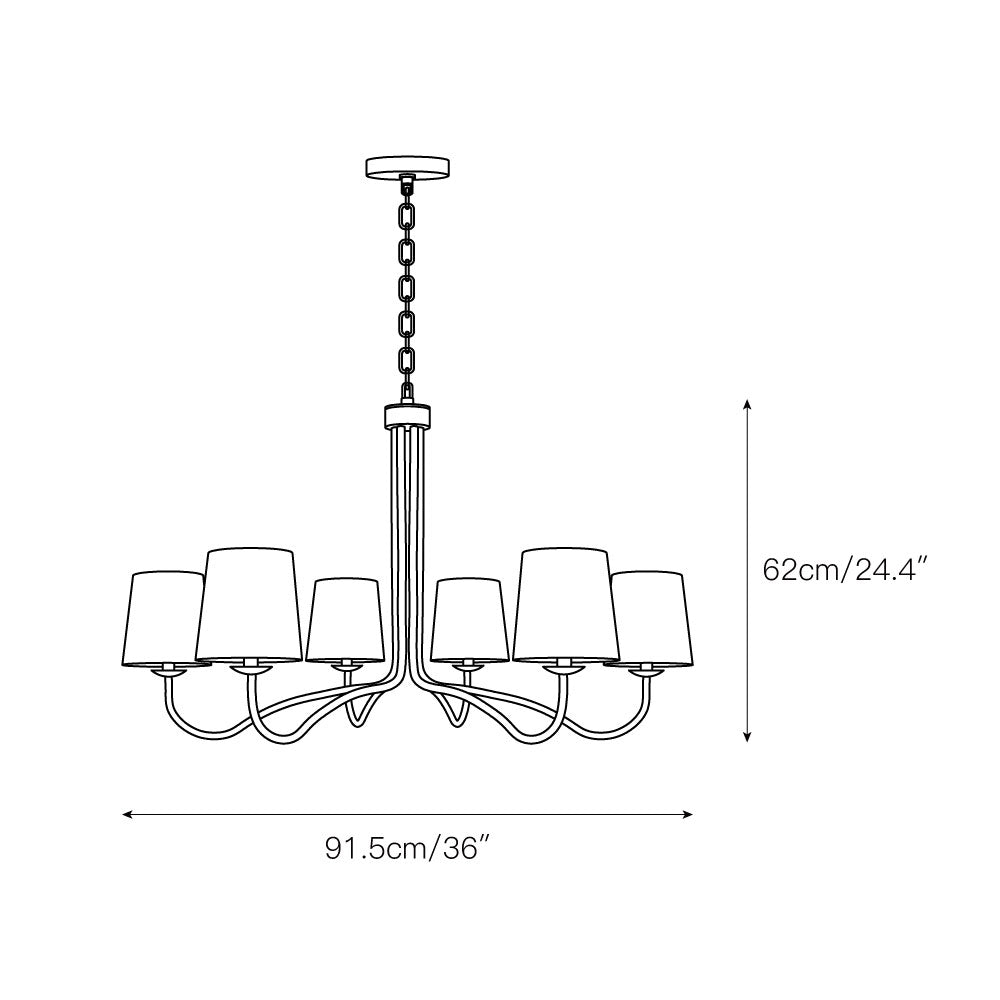 Kvennuvyn Modern Minimalist Metal Fabric Chandelier - Neutralighting
