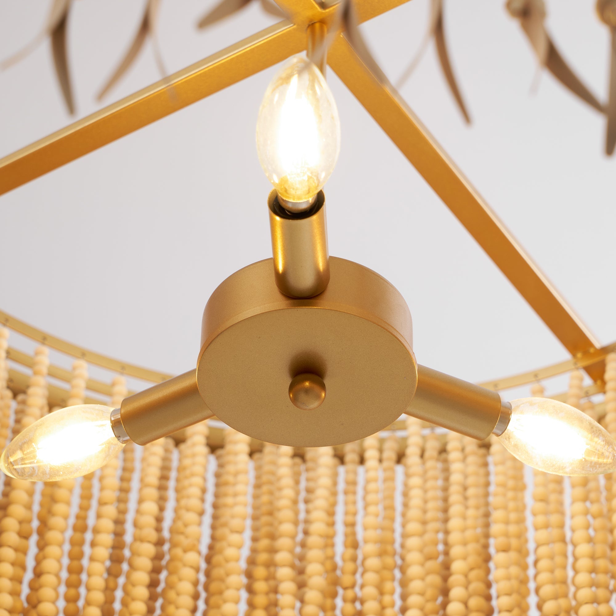 Odette Chandelier Wood and Coconut beads - Neutralighting